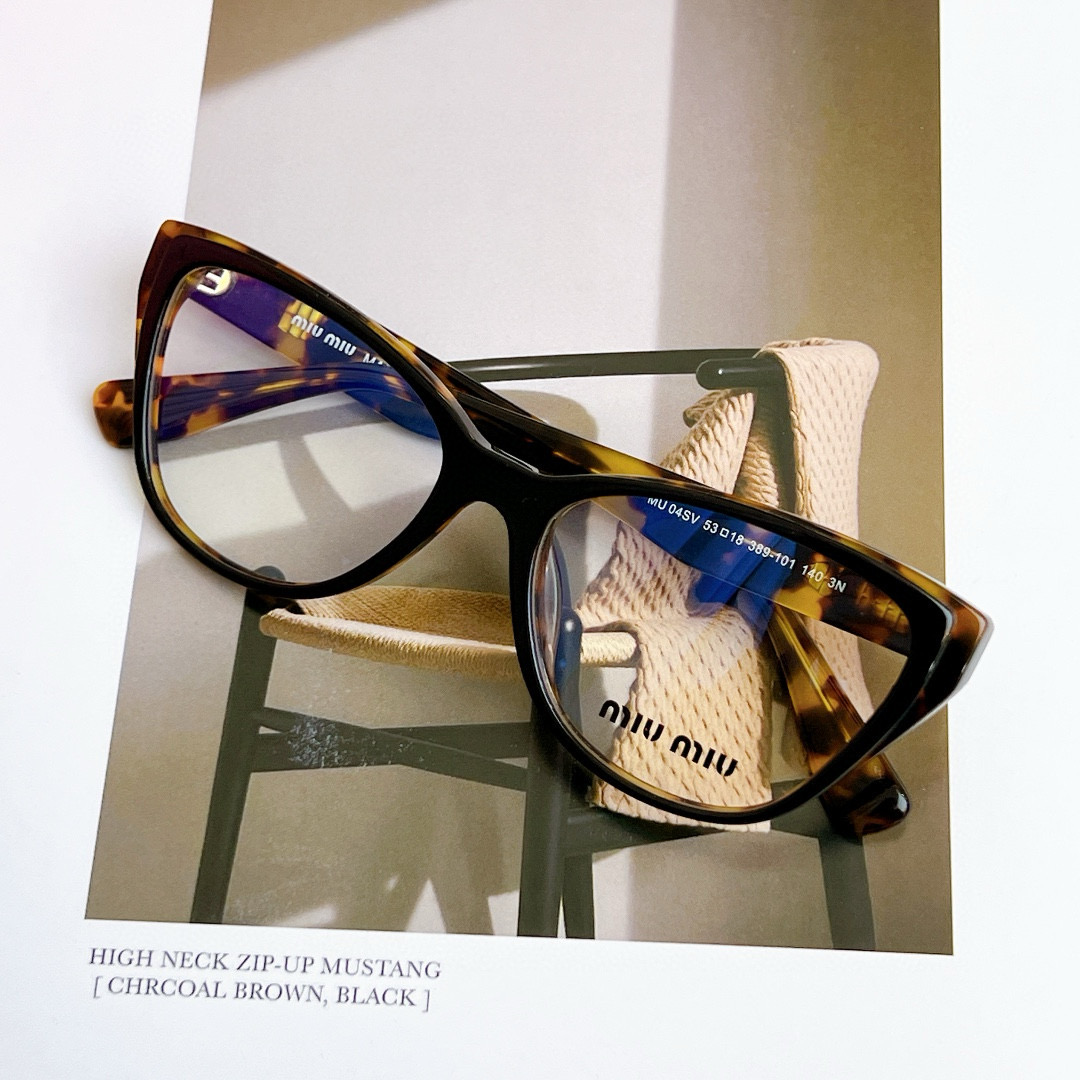 NIGO MiuMiu Women's Four Seasons Fashion Temperament Luxury Tortoiseshell Colorblocking Blue Eyeglasses Letter Models Accessories #nigo99294
