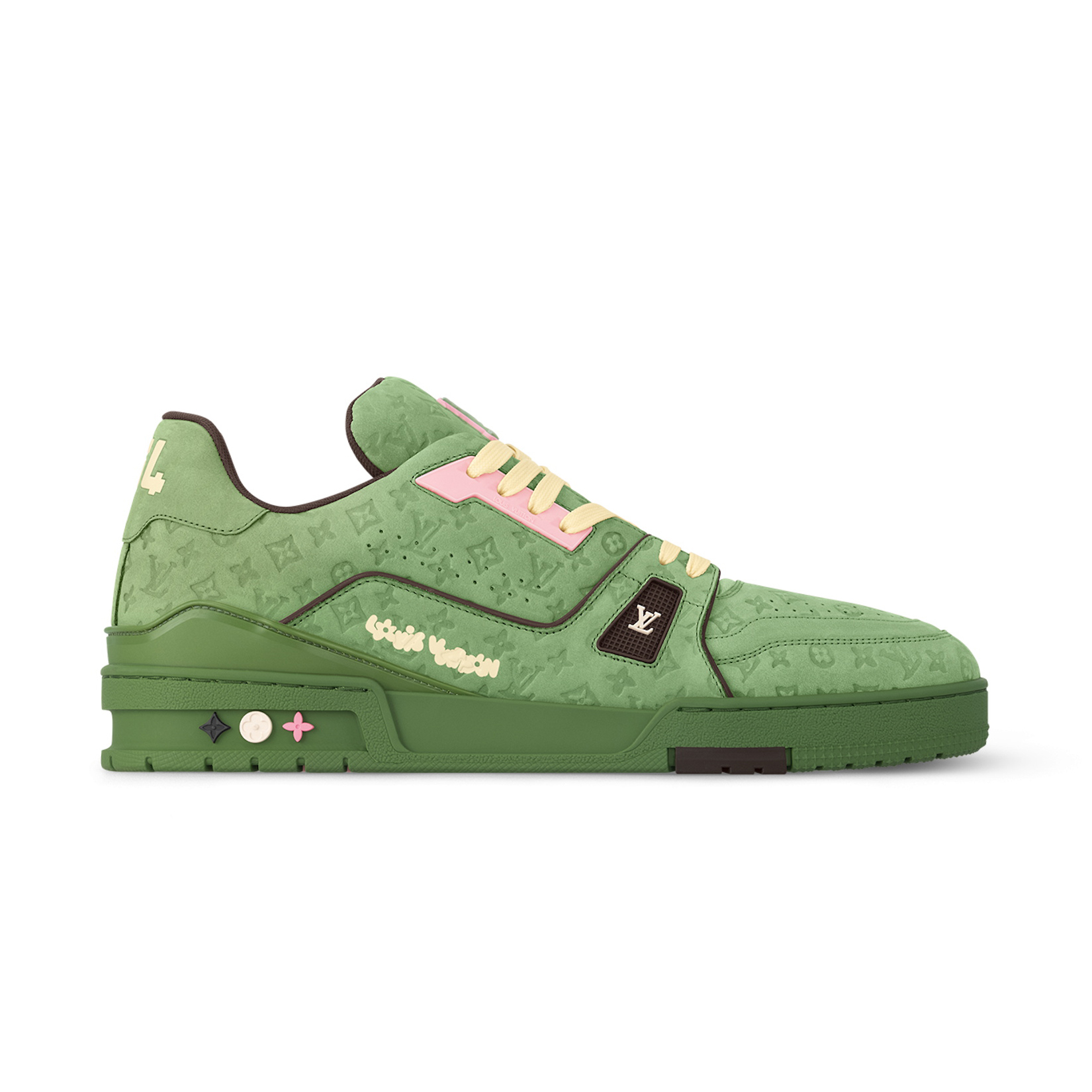 NIGO Louis Vuitton Trainer Men's And Women's Clashing Colours Round Toe Leather Lace Up Low Top Board Shoes #nigo99325