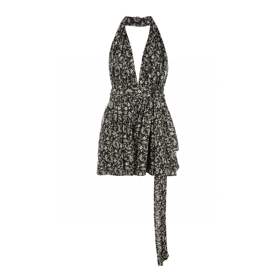 NIGO Saint Laurent Women's Summer Sexy V-neck Retro Floral Print Hanging Neck Tie Casual Dressy Jumpsuit Ngvp #nigo8268