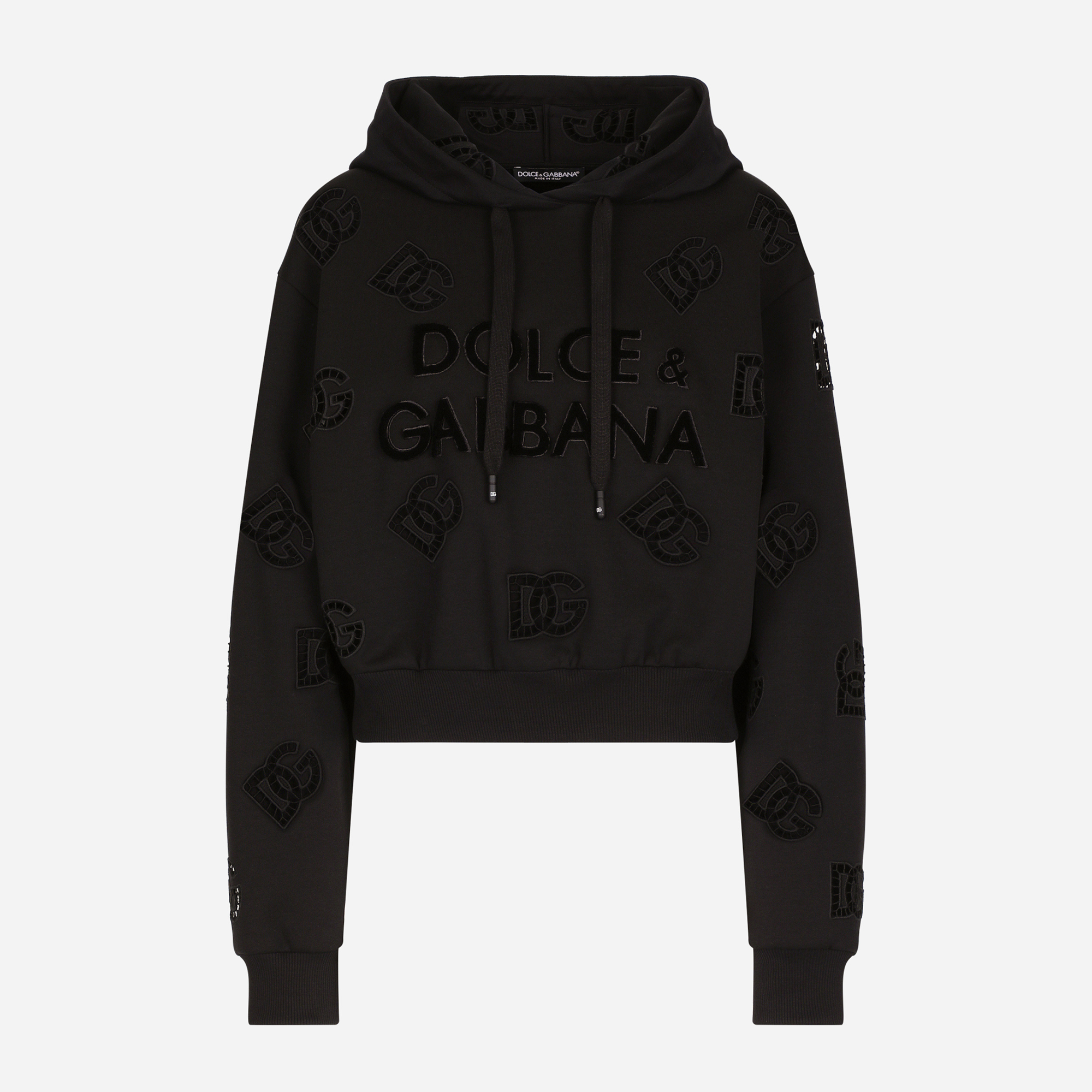 NIGO Dolce&Gabbana Women's Spring and Autumn Hollow Embroidery Logo Knitted Cotton Hooded Sweatshirt #nigo99329