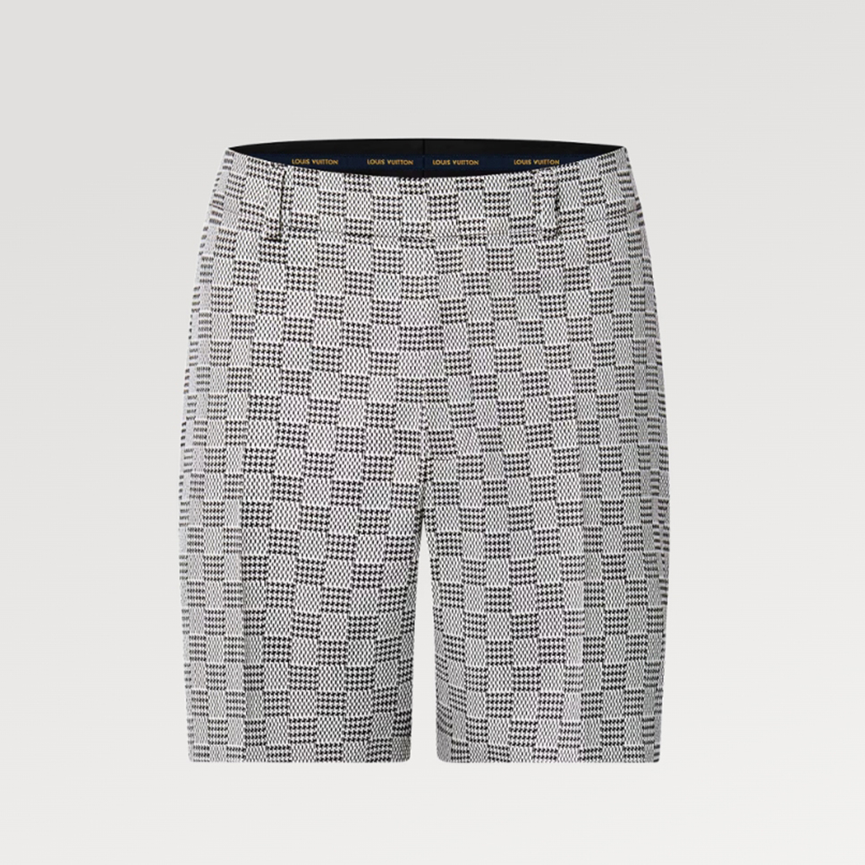 NIGO Louis Vuitton Men's Summer Solid Color DAMIER Bird Plaid Jacquard Slim Fit Cotton Wool Fashion Casual Suit Shorts Ngvp #nigo8269