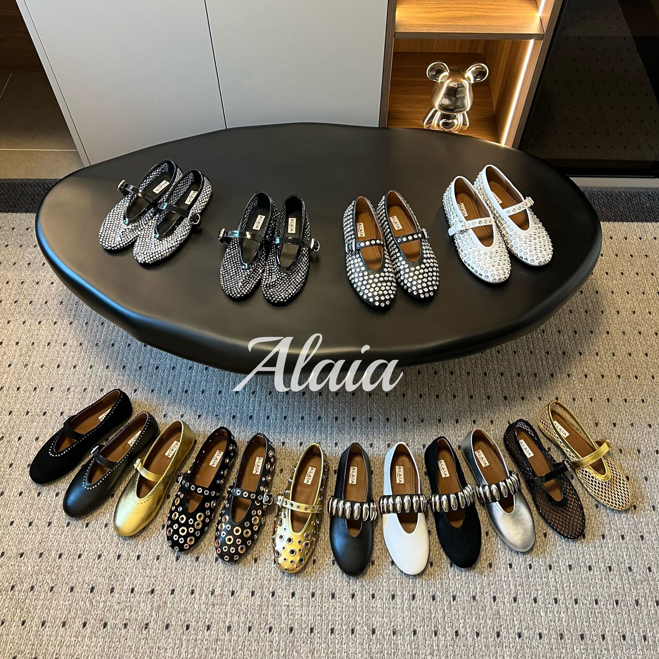 NIGO Alaïa Women's Spring And Summer Fashion Luxury Flat Drilling Ballet Shoes Comfortable Cowhide Casual Shoes #nigo99319