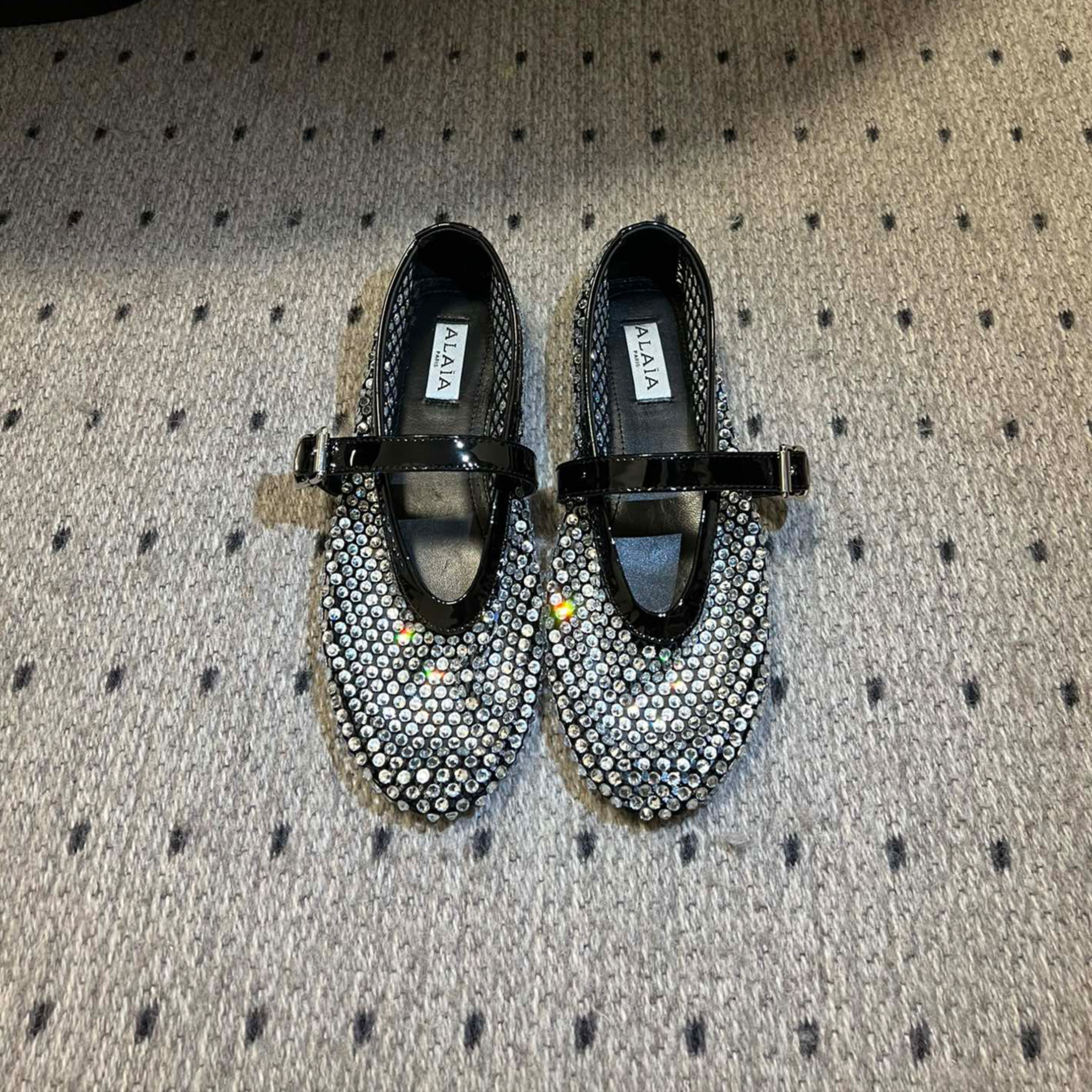 NIGO Alaïa Women's Spring And Summer Fashion Luxury Flat Drilling Ballet Shoes Comfortable Cowhide Casual Shoes #nigo99319