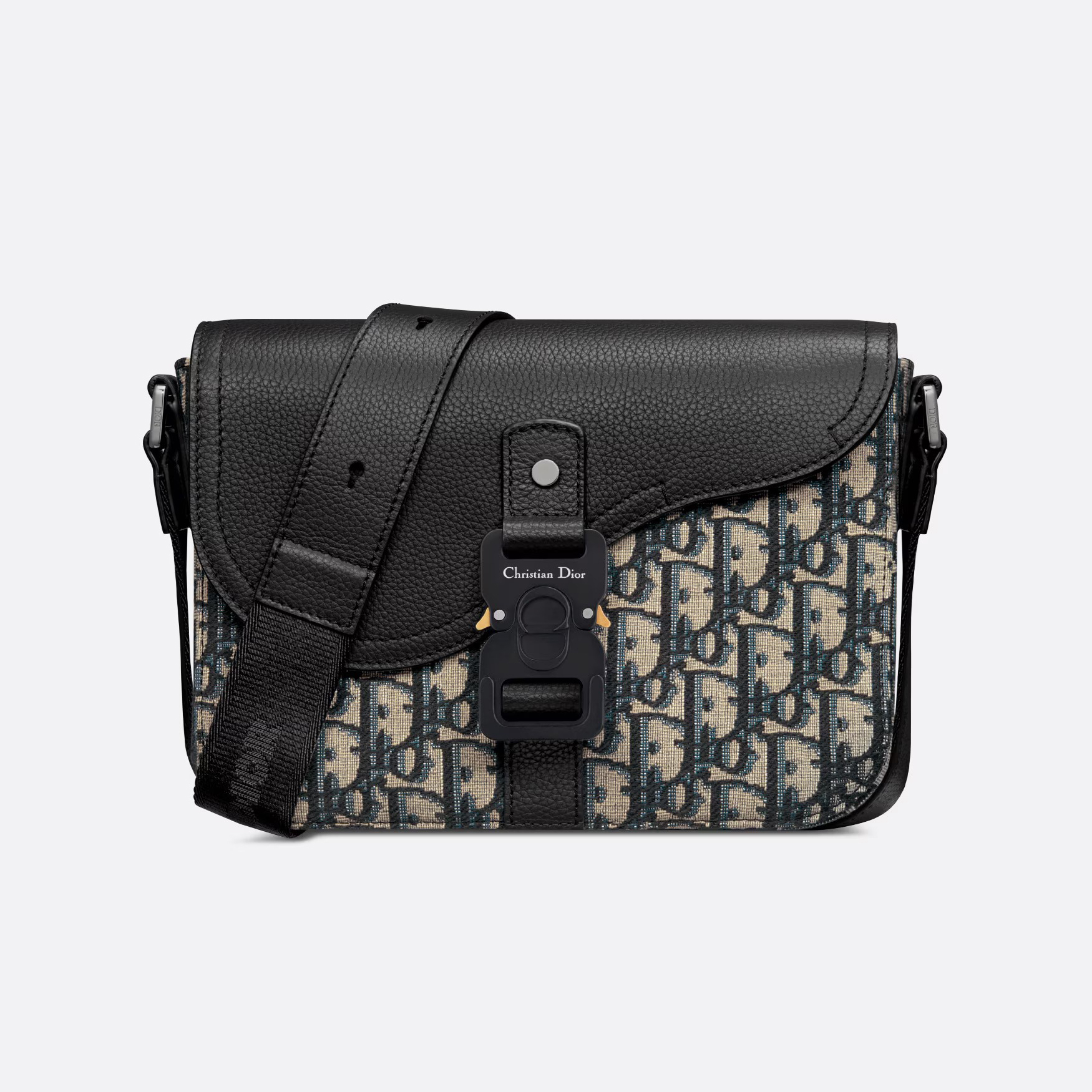 NIGO Dior Men's Adjustable Shoulder Strap Flap Closure Oblique Printed Grained Cowhide Saddle Bag Crossbody Shoulder Bags #nigo99336