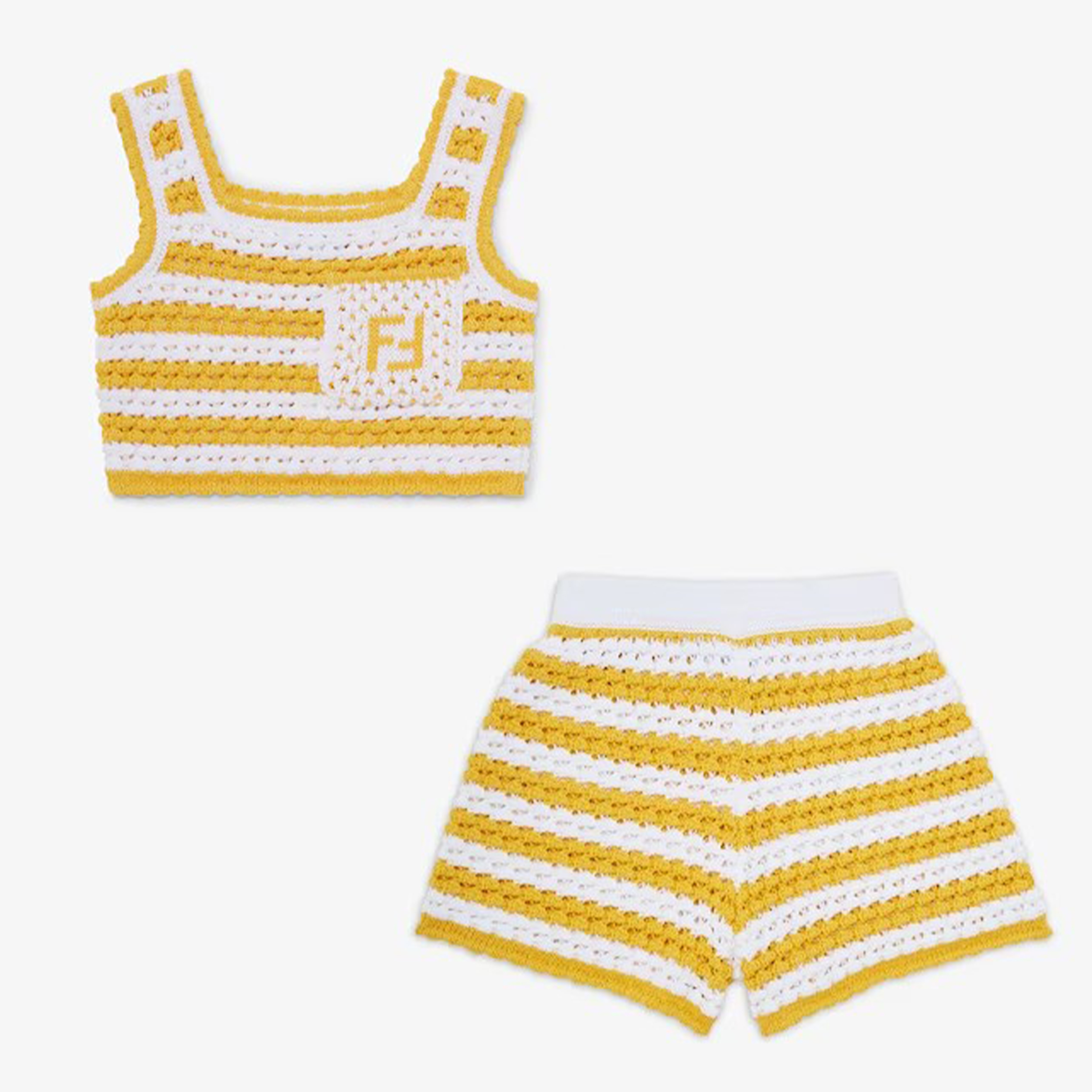 NIGO Fendi Kid's Summer Colorblocking Crochet Letter Embroidery Short Cotton Straight Fit Suspender Casual Shorts Set #nigo31272