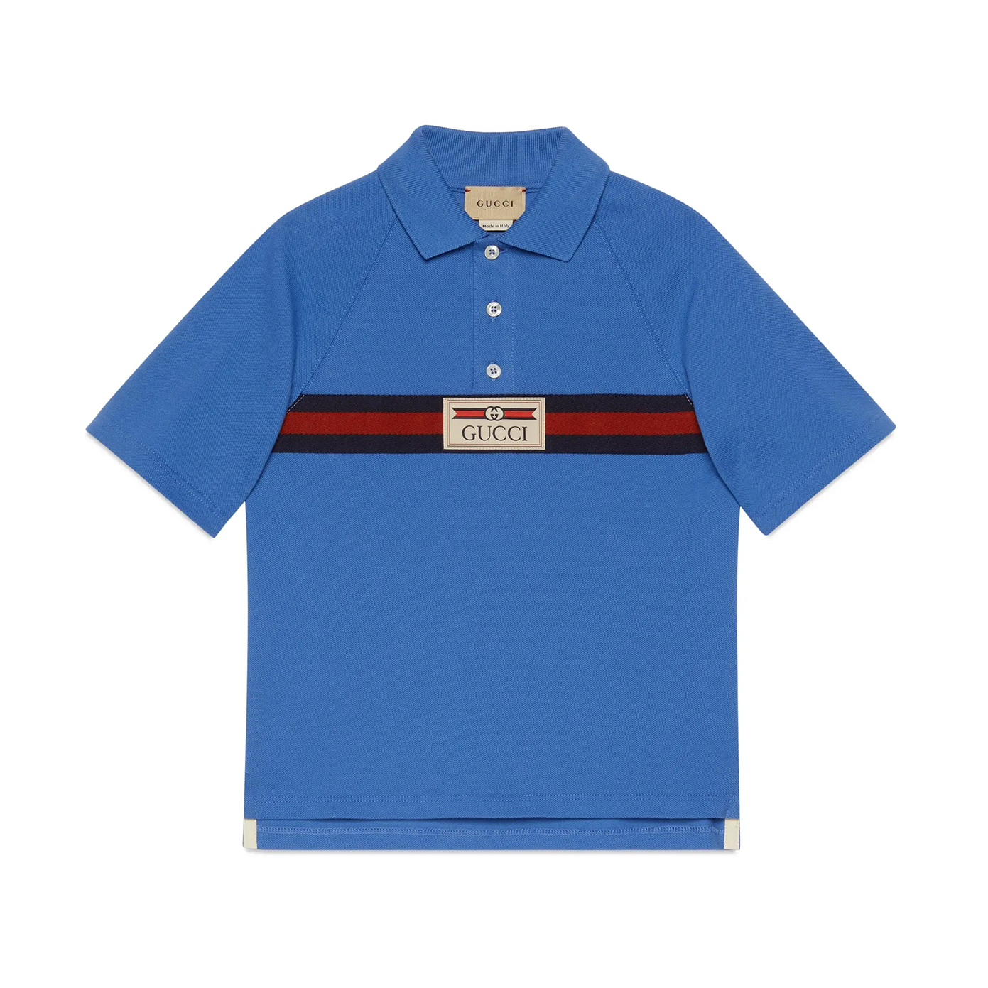 NIGO Gucci Kid's Summer Solid Color Striped Cotton Webbing Straight Short Sleeve Fitted Polo Shirt #nigo31274