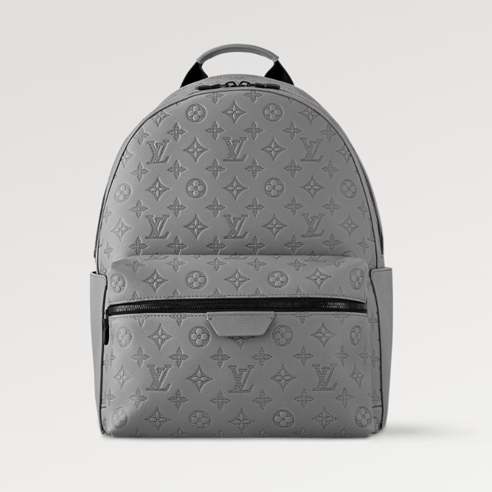 NIGO Louis Vuitton Men's Monogram Full Print Zipper Cowhide Backpack Gray Discovery Shoulder Bag #nigo99352