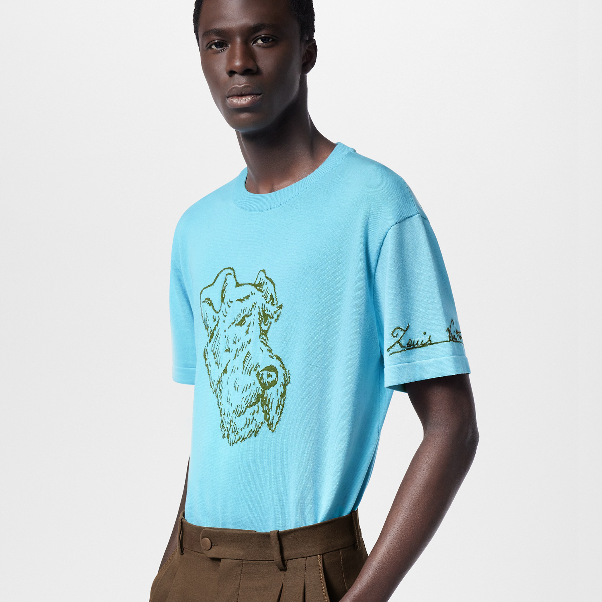 NIGO Louis Vuitton Men's Summer Embroidery Pattern Print Round Neck Cotton Short Sleeve T-Shirt #nigo99343