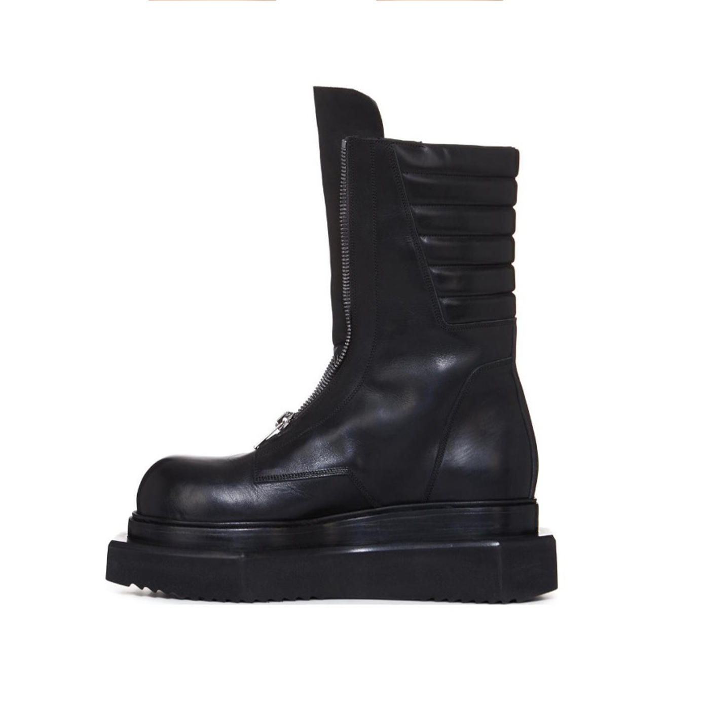 NIGO Rick Owens Men's Autumn And Winter Solid Color Comfortable Simple Zipper Cowhide Round Toe Geometric Thick Bottom Boots Casual Shoes Ngvp #nigo8274