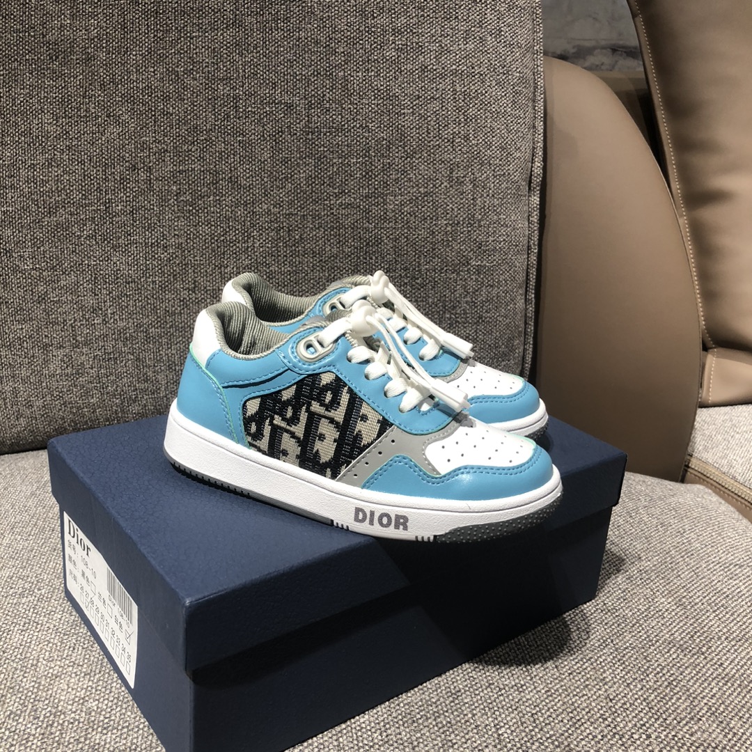 NIGO Dior Kid's Four Seasons Color Blocking Lace-Up Round Head Low Top Casual Board Shoes #nigo31271
