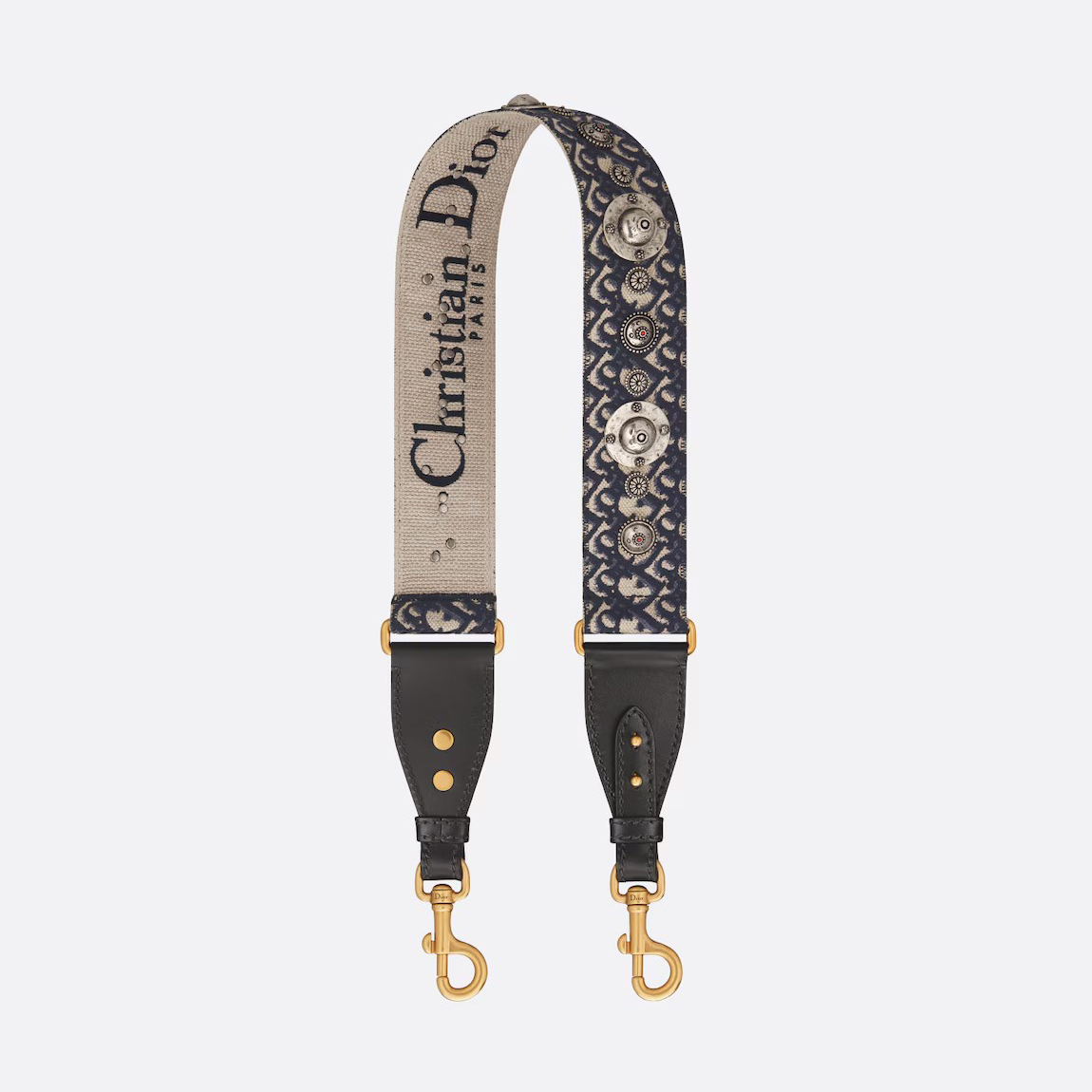 NIGO Dior Blue Dior Oblique Embroidery Shoulder Strap with Ring Adjustable Handbag Shoulder Strap #nigo99353