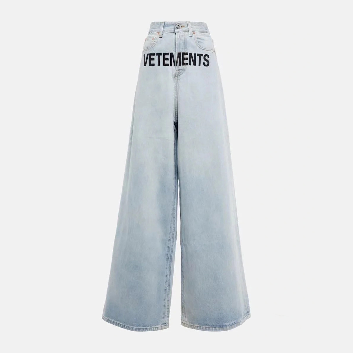 NIGO Vetements Men's And Women's Unisex Embroidered Logo Wide Leg Jeans Light Blue Pants #nigo99355