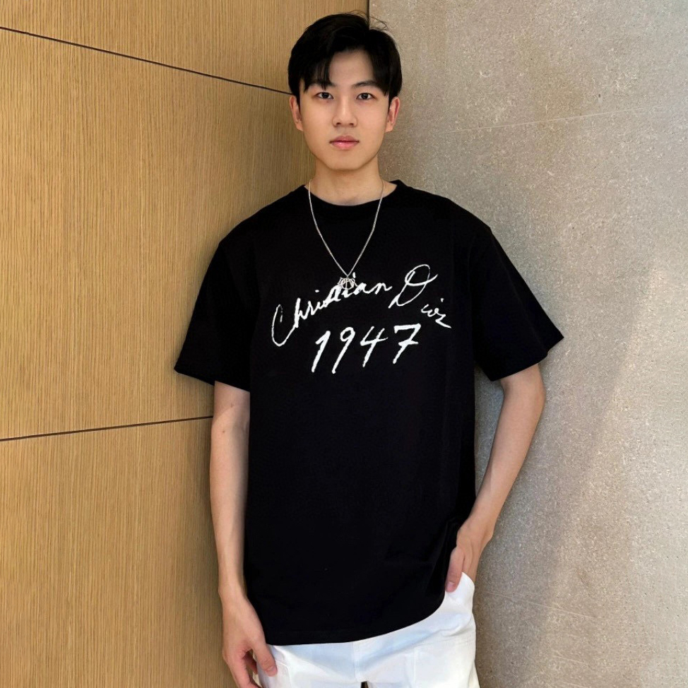 NIGO Dior Men's Summer Letter Logo Solid Colour Round Neck Cotton Short Sleeve T-Shirt #nigo99367