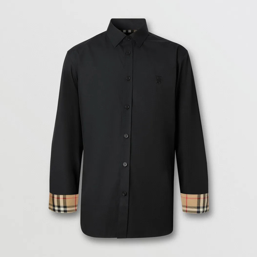 NIGO Burberry Men's Spring Summer Slim Fit Tailored Embroidered Logo Check Long Sleeve Shirt #nigo99373