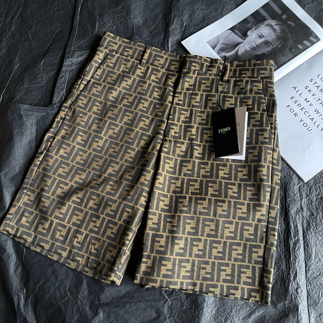 NIGO Fendi Men's Summer Solid Colour Letter Logo Print Bermuda Shorts Pants #nigo99371