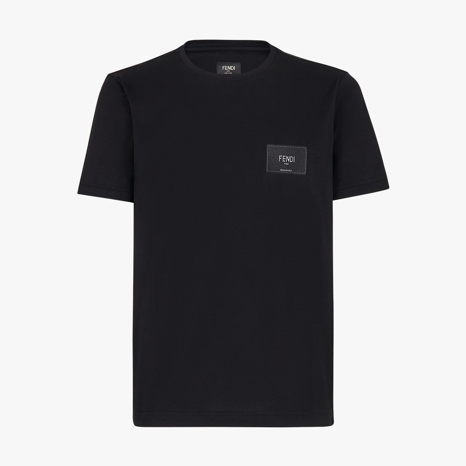 NIGO Fendi Men's Summer Solid Colour Logo Embroidered Jacquard Applique Plain Cotton Round Neck Short Sleeve T-Shirt #nigo99372