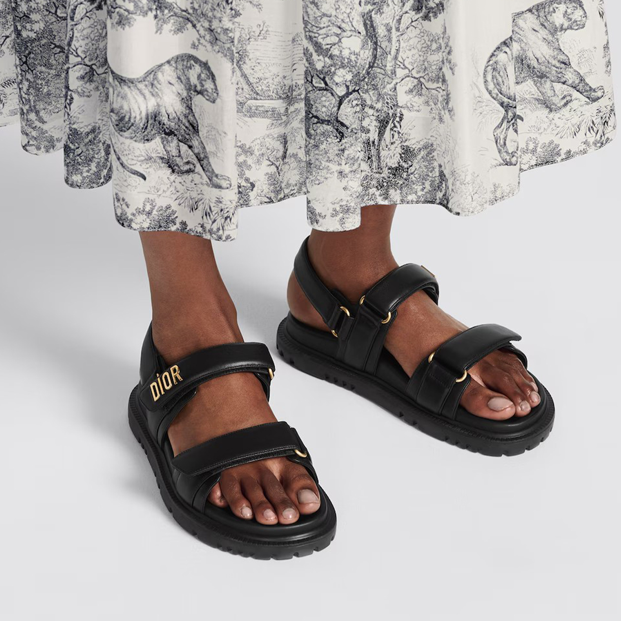 NIGO Dior Women's Spring Summer Casual Black Velcro Beach Sandals Dioract Casual Flat Shoes #nigo8276