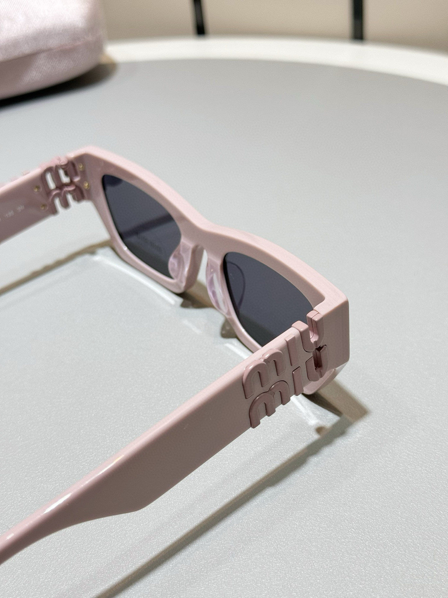 NIGO MiuMiu Eyewear Women's Pink Legs Gold Logo Plate Frame Butterfly Sunglasses Eyeglasses Glasses #nigo99369
