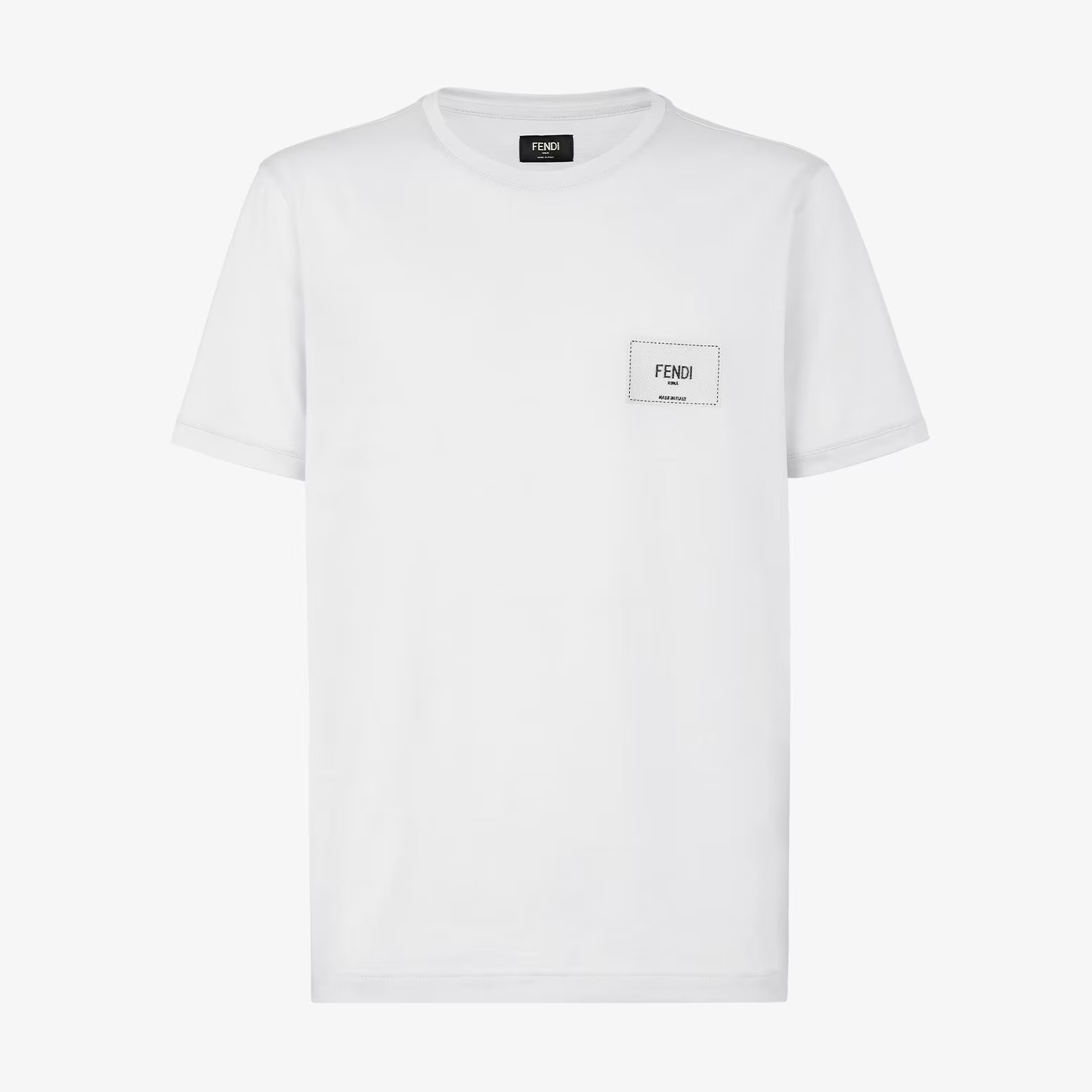 NIGO Fendi Men's Summer Solid Colour Logo Embroidered Jacquard Applique Plain Cotton Round Neck Short Sleeve T-Shirt #nigo99372