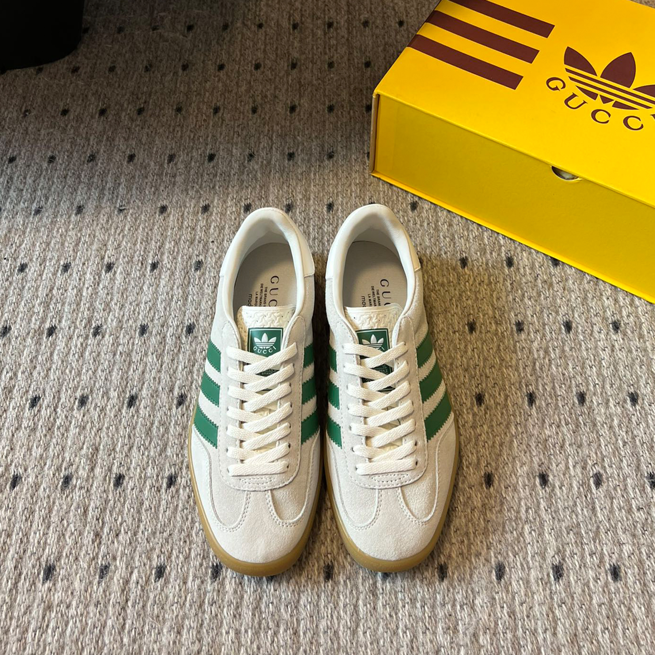 NIGO Adidas X Gucci Men's And Women's Four Seasons Clover Classic Logo Letters Colorblocking Striped Flats Sneakers Athletic Casual Shoes #nigo99358