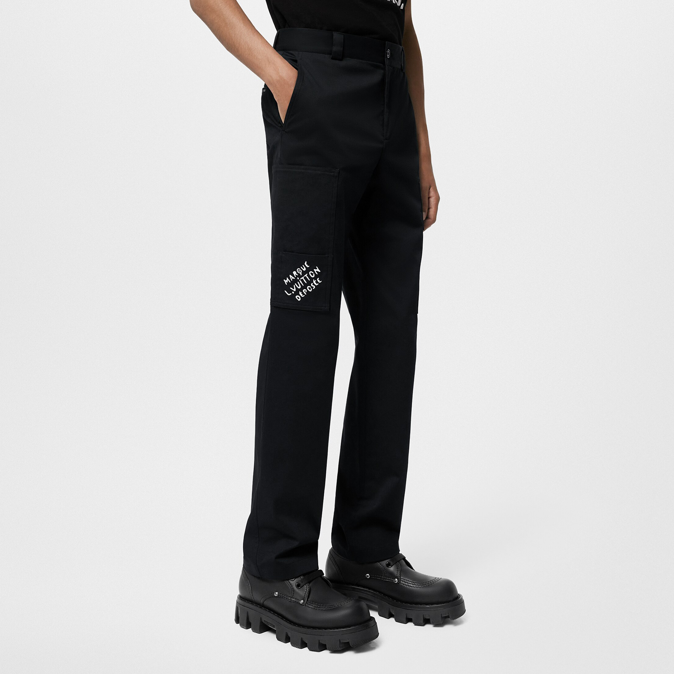 NIGO Louis Vuitton Men's Spring Summer Letter Printed Black Mid Waisted Casual Trousers Pants #nigo99368