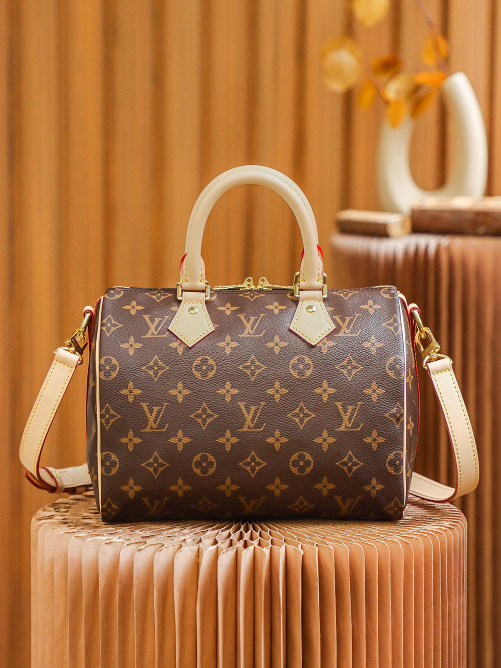 NIGO Louis Vuitton Speedy Bandoulière 25 Women‘s Brown Letter Printing Detachable Adjustable Shoulder Strap Coated Canvas Quilted Cowhide Shoulder Slanting Handbag Bag Bags #nigo99374