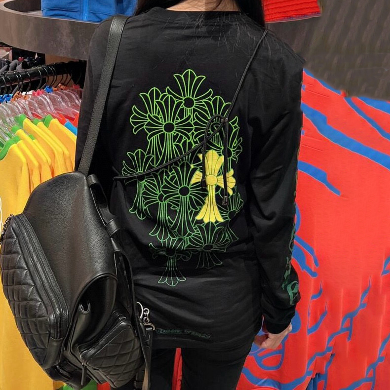 NIGO Chrome Hearts Men's and Women's Summer Colorful Cross Pattern Long Sleeve T-Shirt Pullover Sweatshirt #nigo99386