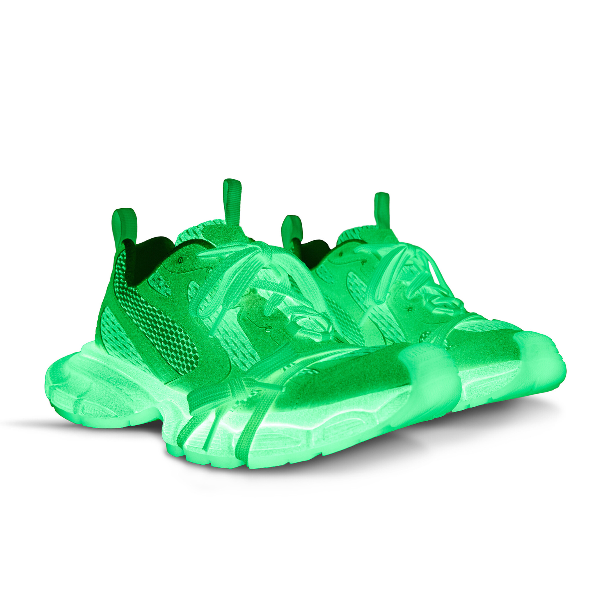 NIGO Balenciaga Men's and Women's White Fluorescent Green Lace Up Low Top Sneakers Shoes #nigo99385