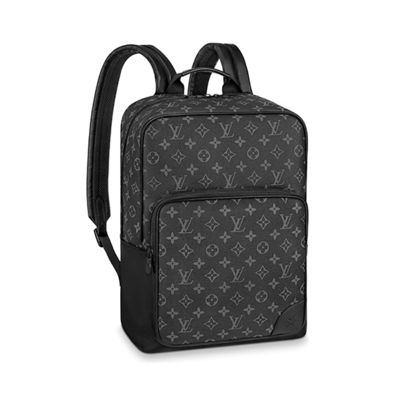 NIGO Louis Vuitton Men's Black Logo Printed Casual Backpack Dean Shoulder Bag #nigo99413