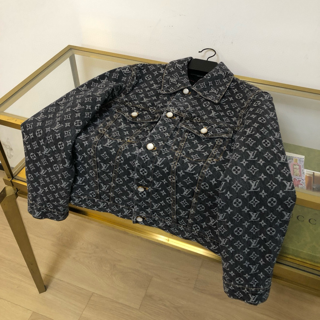 NIGO Louis Vuitton Men's Autumn and Winter Black Letter Print Denim Single Breasted Long Sleeve Jacket Jeans Pants Set Suit #nigo99395