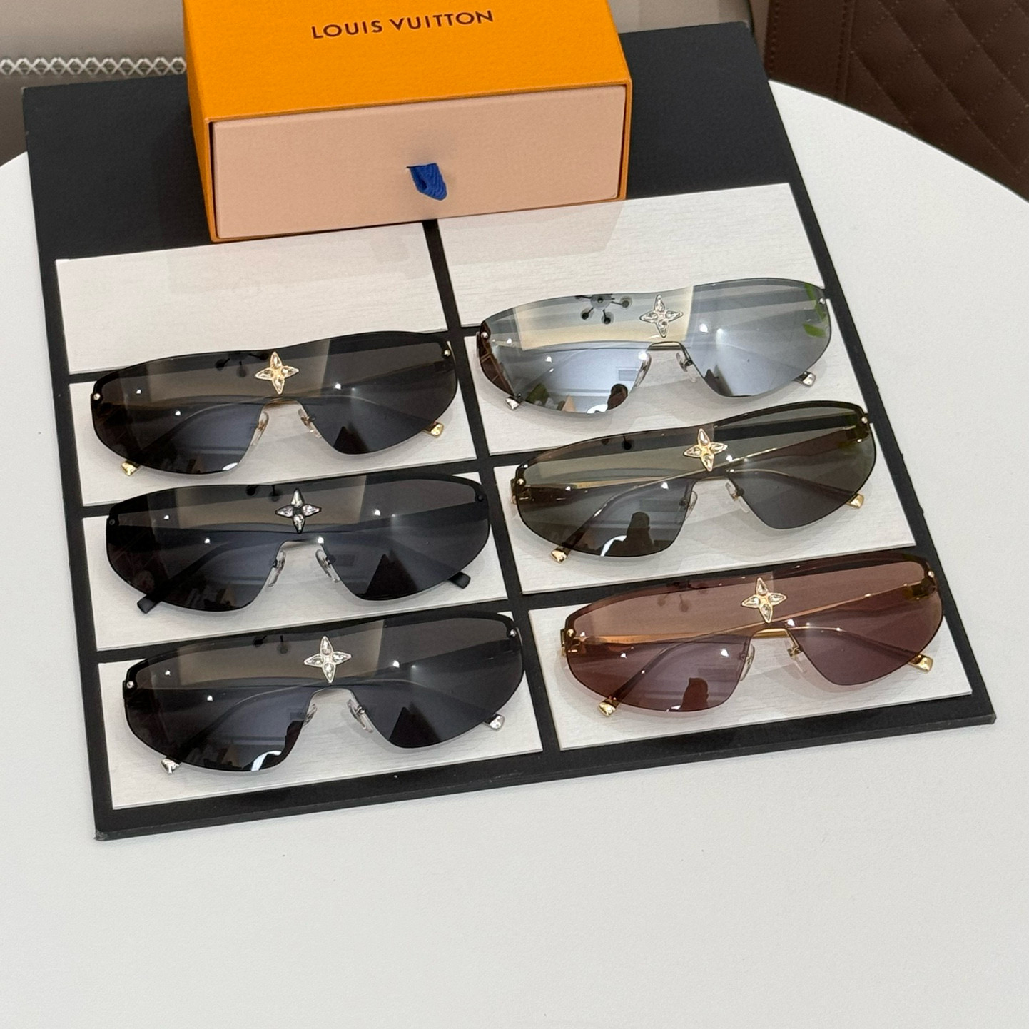 NIGO Louis Vuitton Cyclone Mask Men's Solid Colour Logo Design Metal Irregular Shape Sunglasses Eyeglasses Glasses #nigo99416