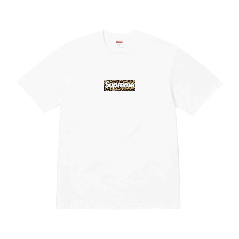 NIGO Supreme Men's And Women's Summer White Shanghai Opening Limited Leopard Box Logo Short Sleeve T-shirt #nigo99419