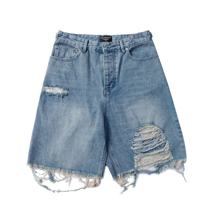 NIGO Balenciaga Men's Women's Summer Solid Color Destruction Doing Old Loose Casual Shorts Ngvp #nigo8282