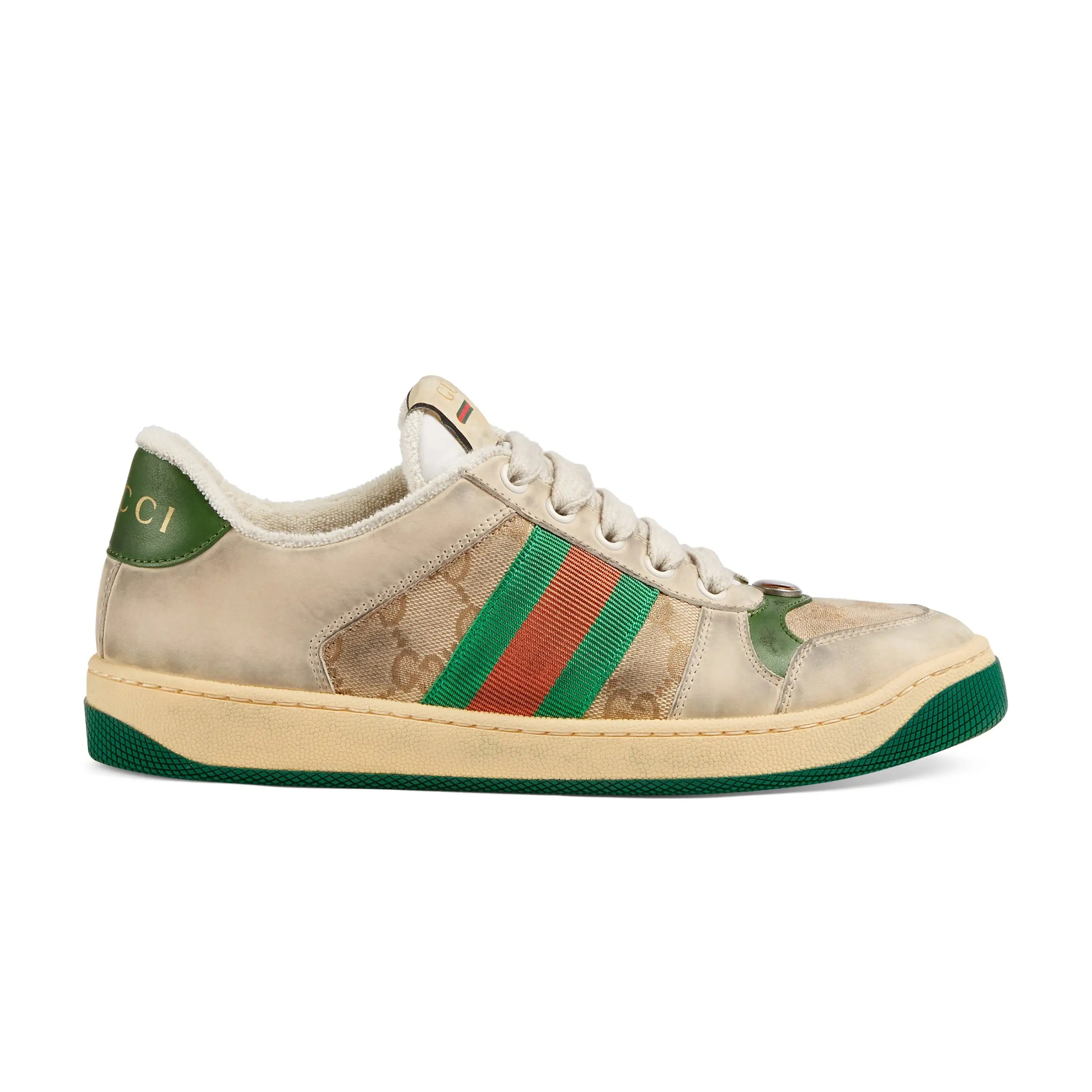 NIGO Gucci Screener Men's and Women's Double G Letter Printed Old Dirty Board Shoes Lace-up Sneakers #nigo99429
