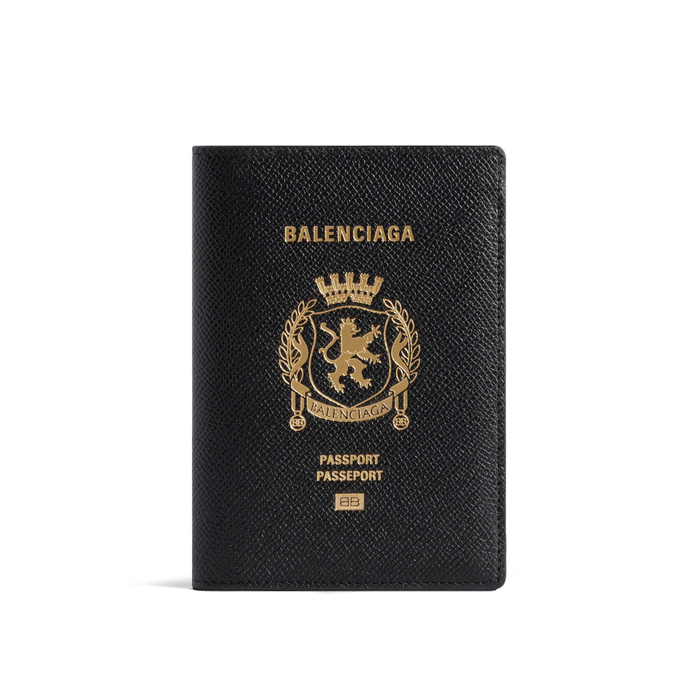 NIGO Balenciaga Black Gold Luxury Leather Passport Case Bag Bags #nigo99432