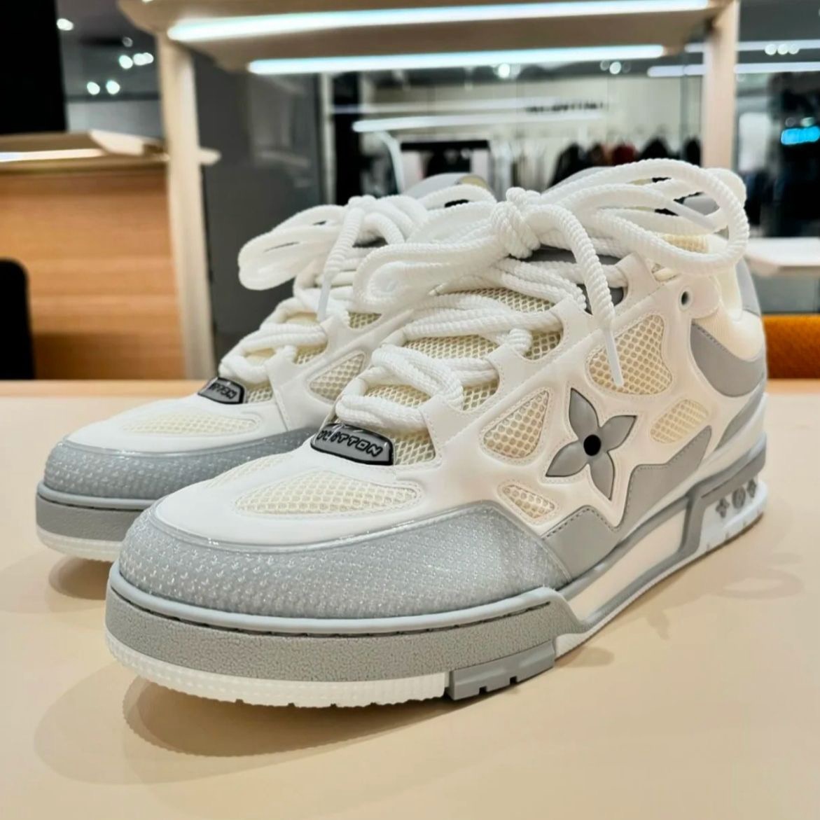 NIGO Louis Vuitton Skate Men's And Women's Clashing Colours Round Toe Leather Lace Up Low Top Board Shoes #nigo99426