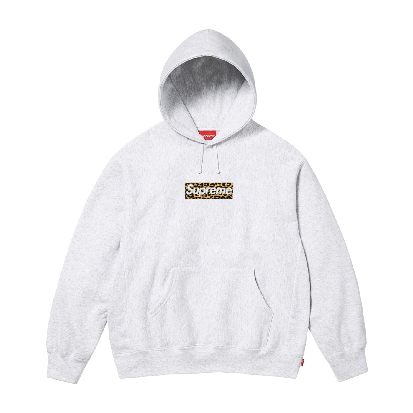NIGO Supreme Men's and Women's Autumn/Winter Shanghai Opening Limited Collection Leopard Print Box Logo Grey Hooded Sweatshirt #nigo99441