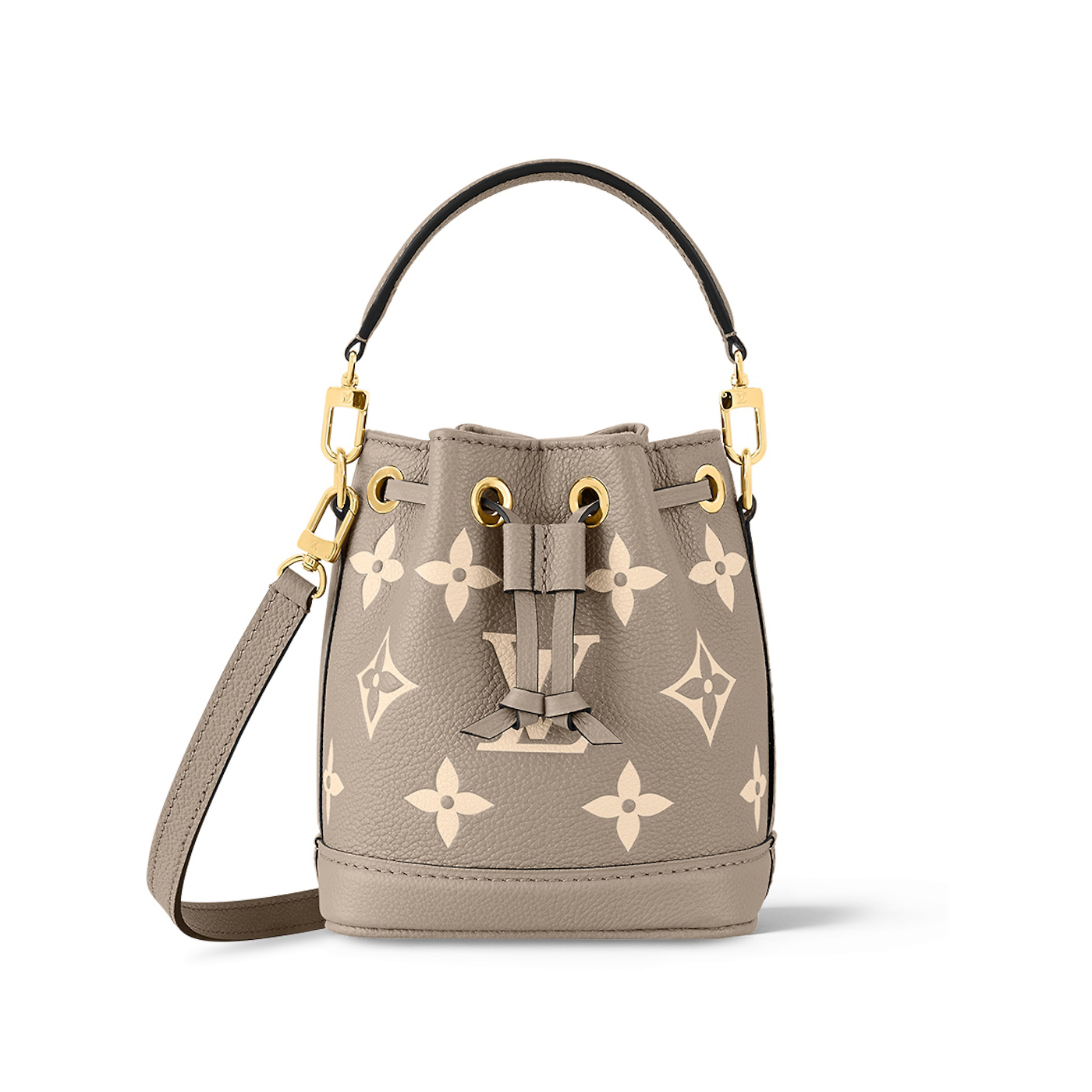 NIGO Louis Vuitton Women's Letter Logo Printed Drawstring Closure Embossed Grained Cowhide Bucket Shoulder Crossbody Bag Bags #nigo99453