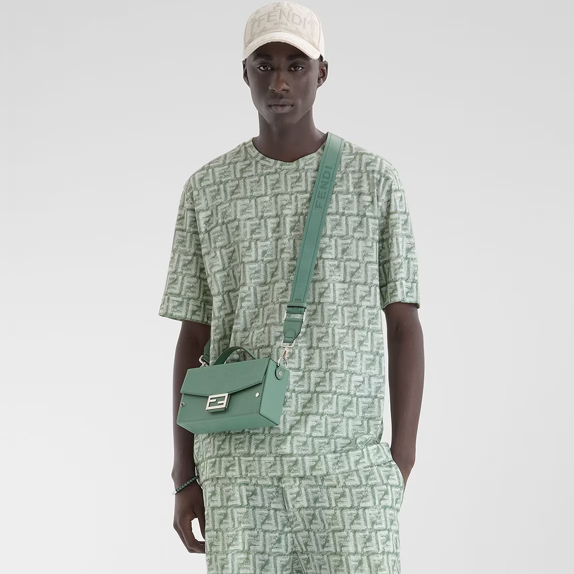 NIGO Fendi Men's Summer Solid Colour Letter Full Print Round Neck Casual Loose Short Sleeve T-Shirt #nigo99456