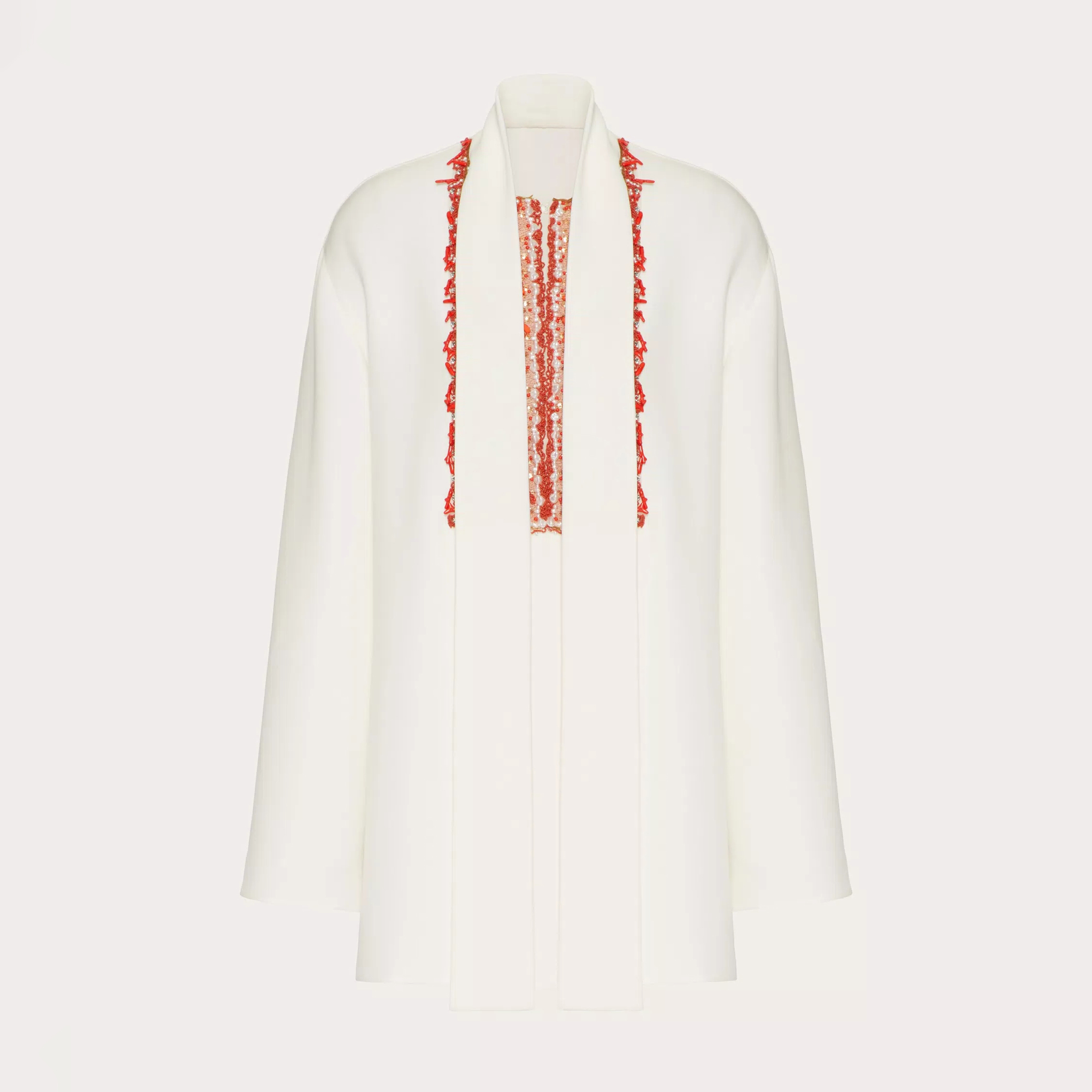 NIGO Valentino Women's Spring, Summer and Autumn Solid Color Round Neck Beaded Drift Strap Long Sleeve Silk CADY COUTURE Embroidery Top Ngvp #nigo8284