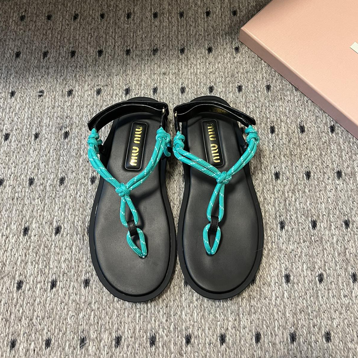 NIGO Miu Miu Women's Summer Riviere Corduroy and Leather Woven Sandals Shoes #nigo99458