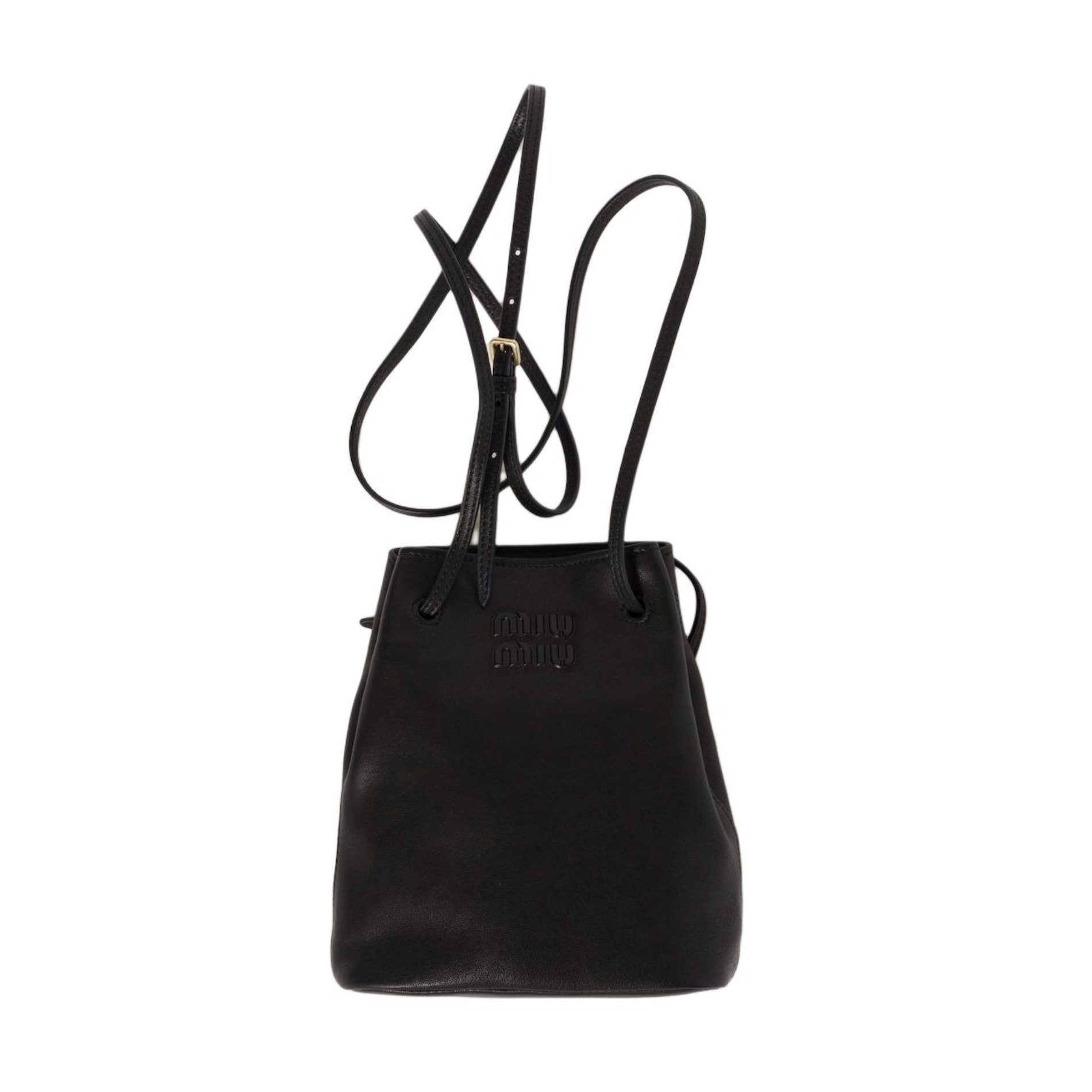 NIGO MiuMiu Women's Solid Colour Embossed Letter Logo Adjustable Shoulder Strap Leather Shoulder Crossbody Bag Bags #nigo99467