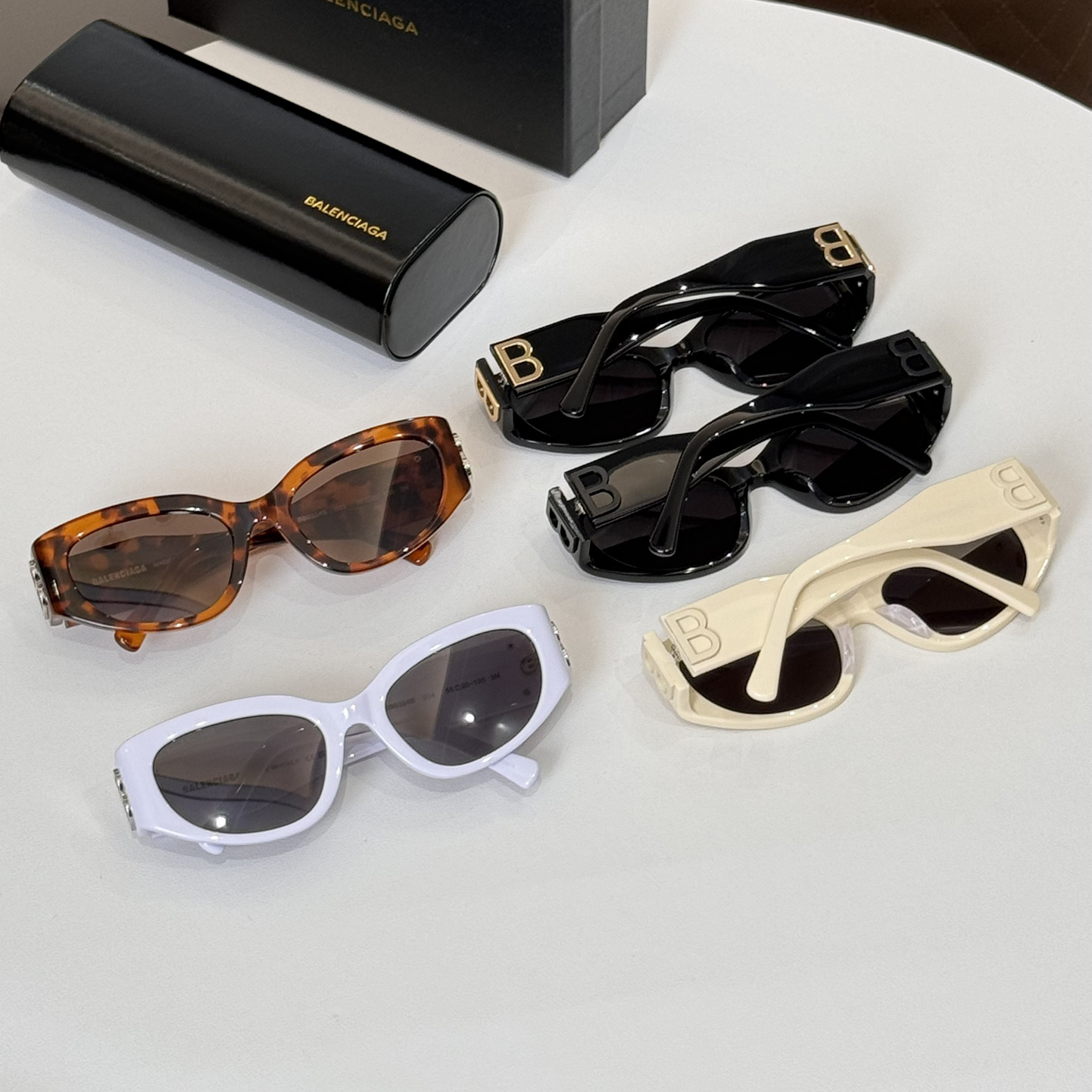 NIGO Balenciaga Men's and Women's Solid Colour Legs BB Logo Acetate Irregular Shape Sunglasses Eyeglasses Glasses #nigo99464