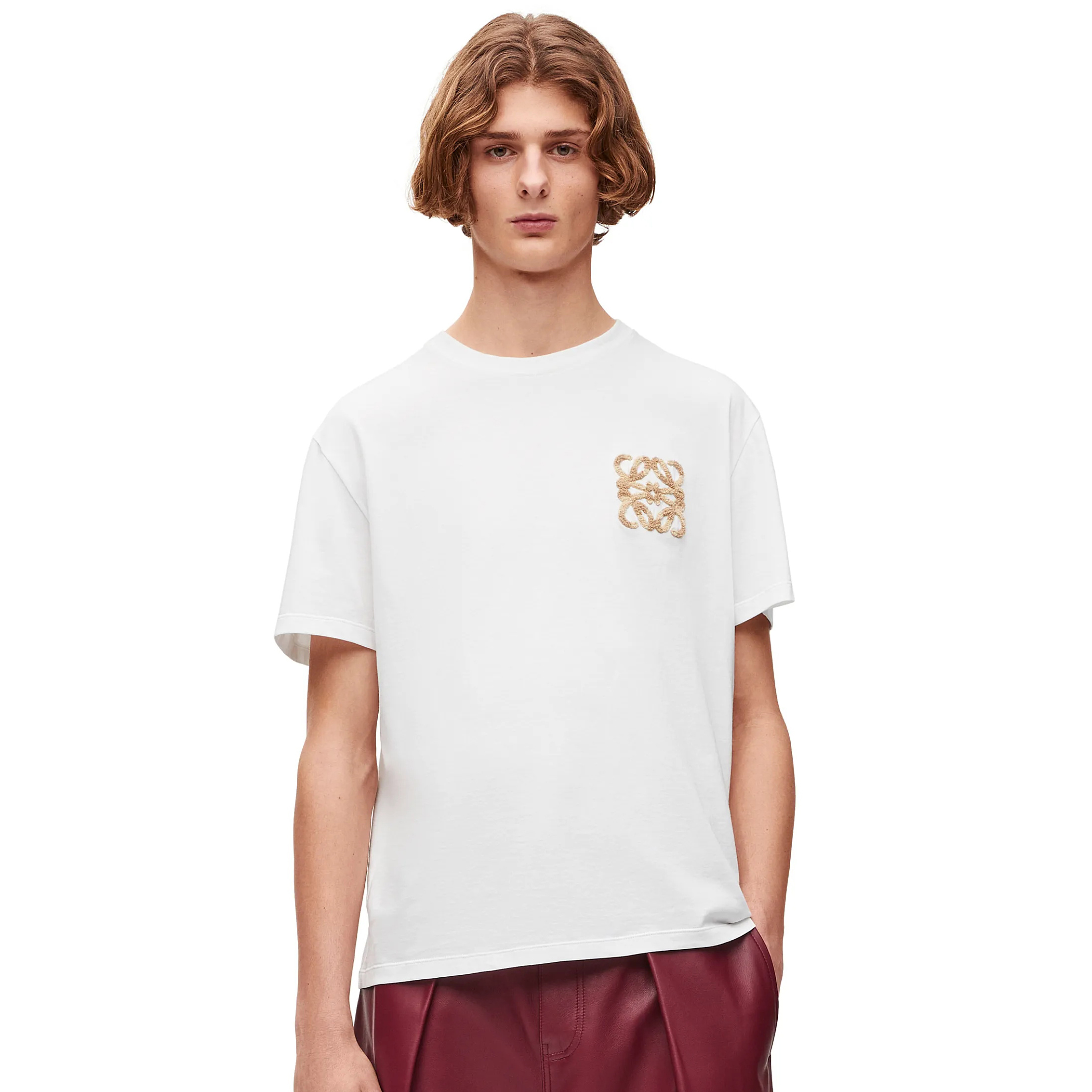 NIGO Loewe Men's Summer Solid Colour Wool Embroidery Logo Loose Round Neck Short Sleeve T-Shirt #nigo99472