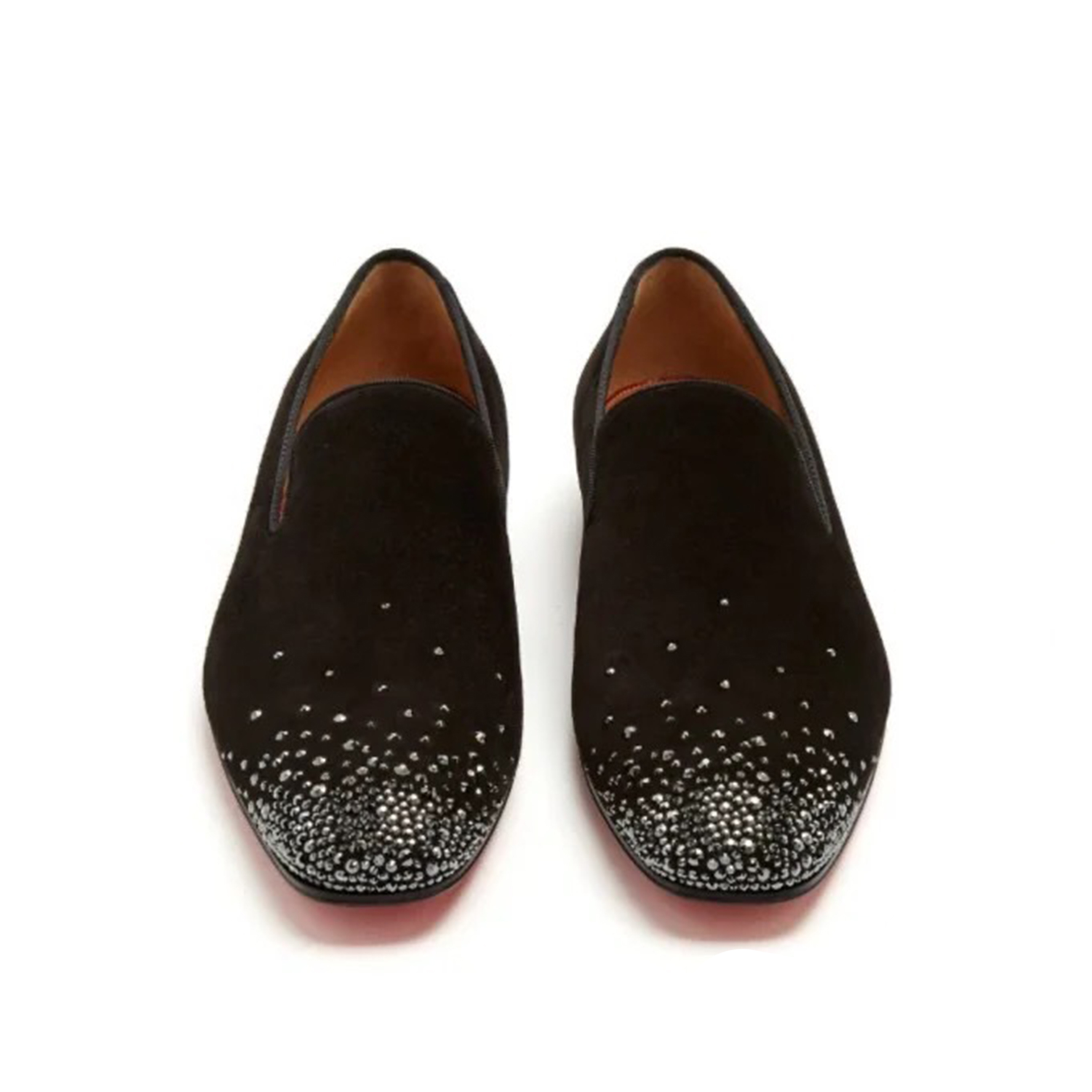 NIGO Christian Louboutin Men's Four Seasons Fashion Black Gentlemen's Leather Shoes Cowhide Diamond Low Top Round Head Casual Shoes Ngvp #nigo8311