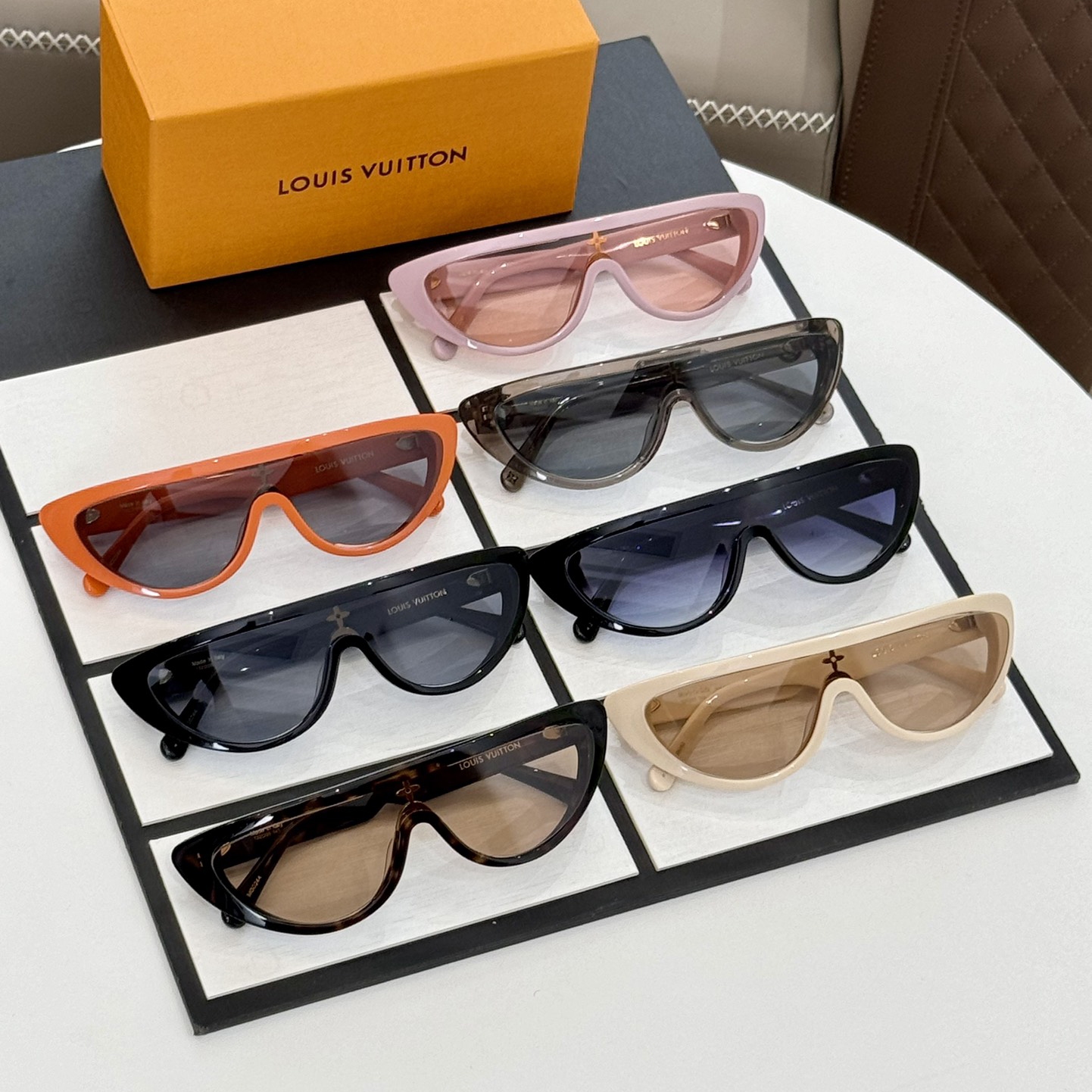 NIGO Louis Vuitton Women's Solid Colour Logo Engraved Irregular Shape Sunglasses Eyeglasses Glasses #nigo99474