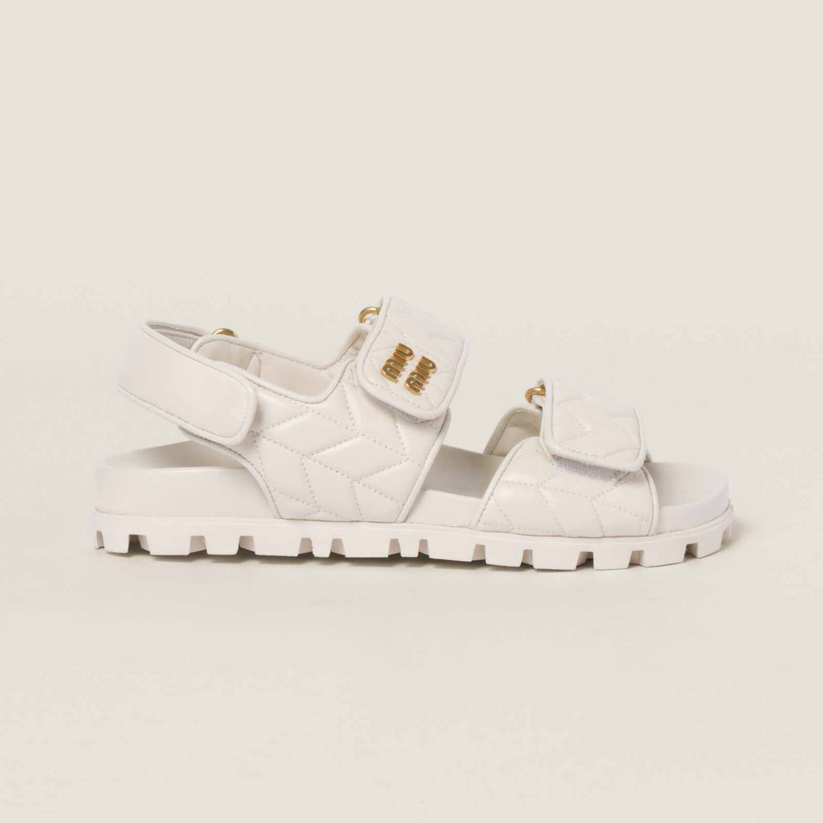 NIGO MiuMiu Women's Summer Solid Colour Leather Velcro Open Toe Beach Sandals Shoes #nigo99483