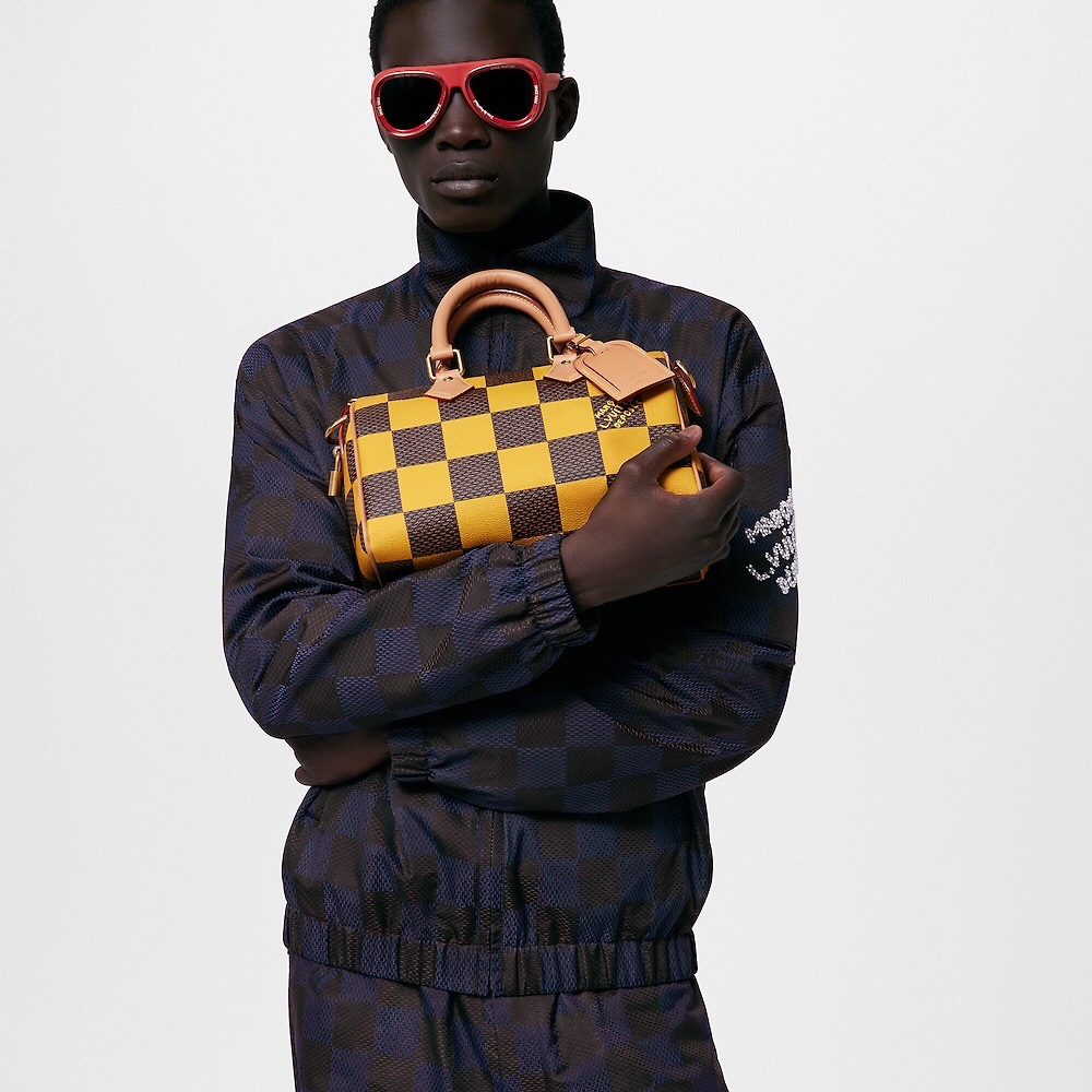 NIGO Louis Vuitton Men's Speedy Bandoulière 25 Classic Old Flower Adjustable Removable Strap Leather Shoulder Crossbody Handbag Bag Bags #nigo99485