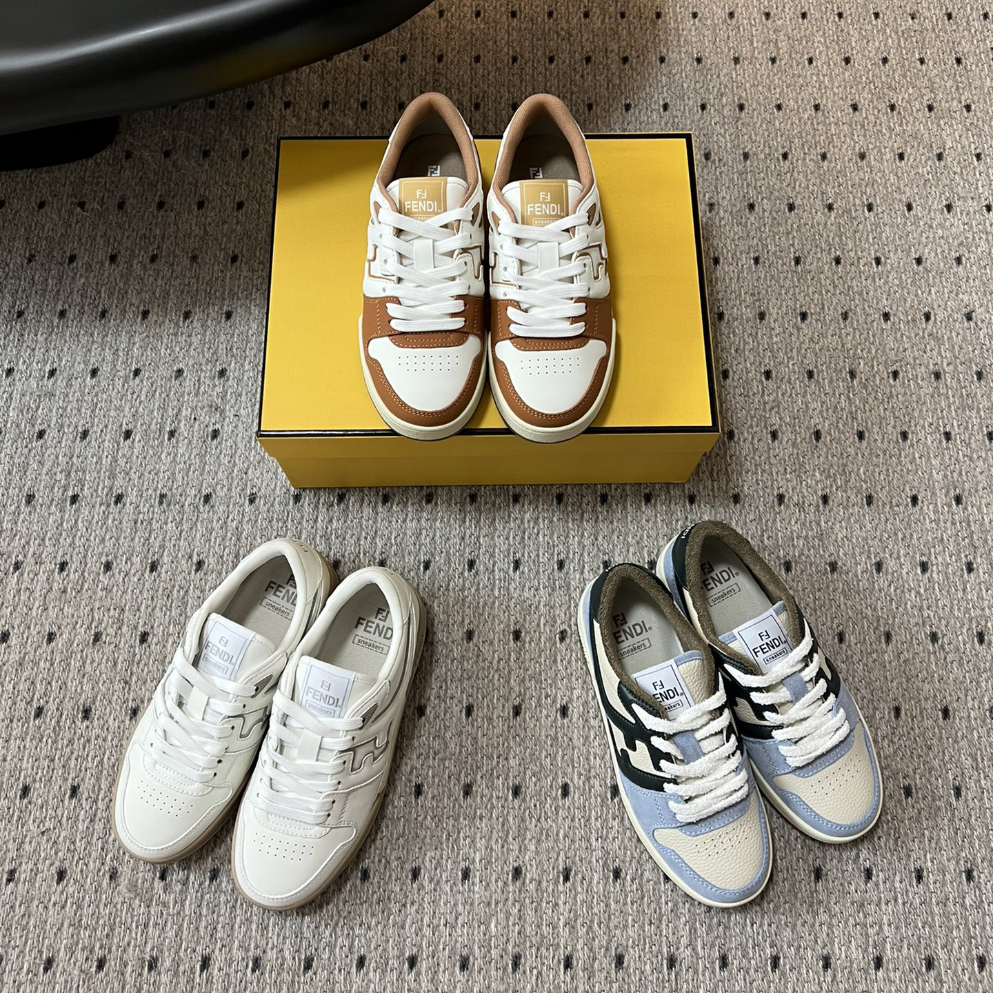 NIGO Women's Clash Patchwork Calf Leather Low Top Denim Lace Up Board Shoes #nigo99491