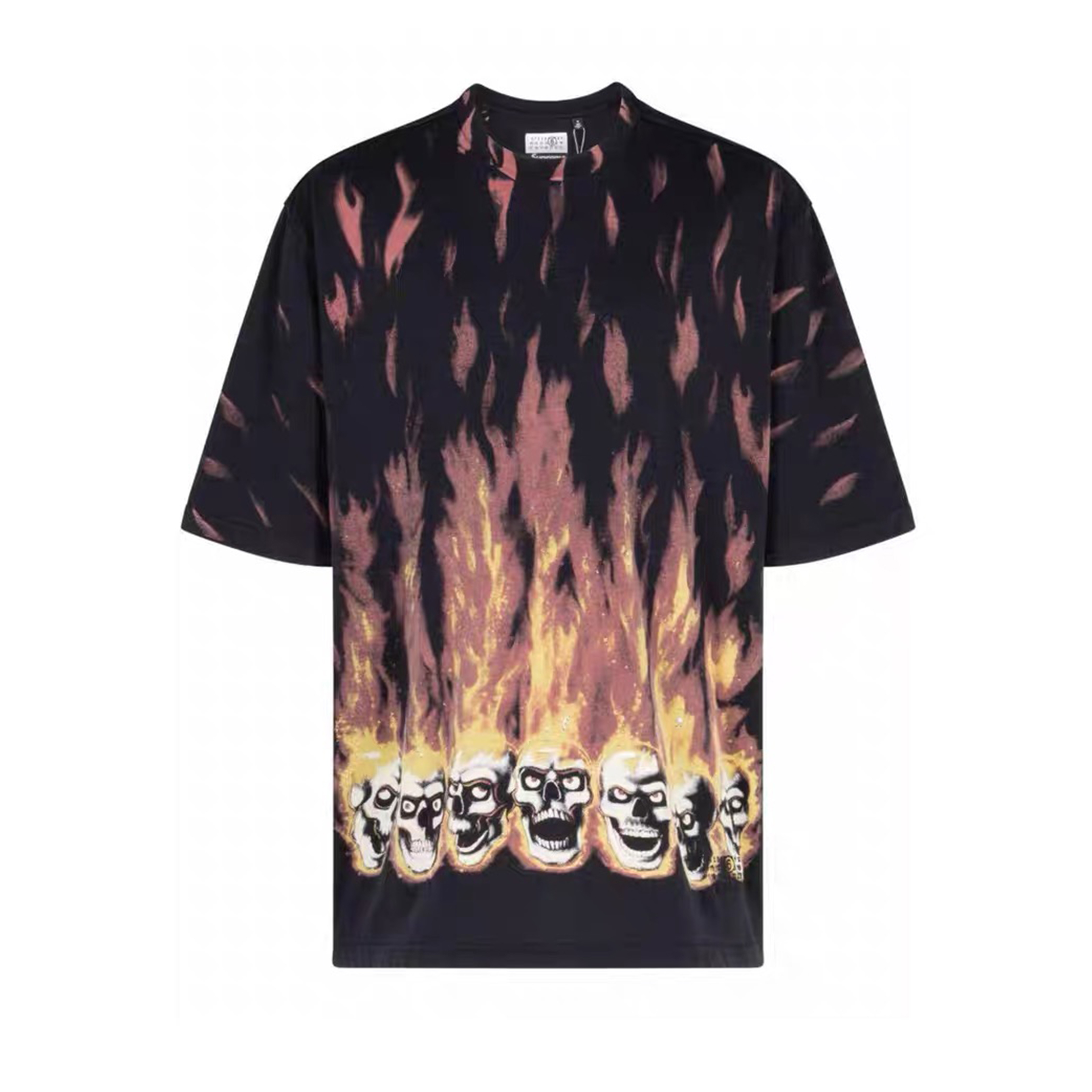 NIGO Supreme x MM6 Maison Margiela Men's and women's summer flame print pattern casual loose short-sleeved T-shirt high street trend tops Ngvp #nigo8314
